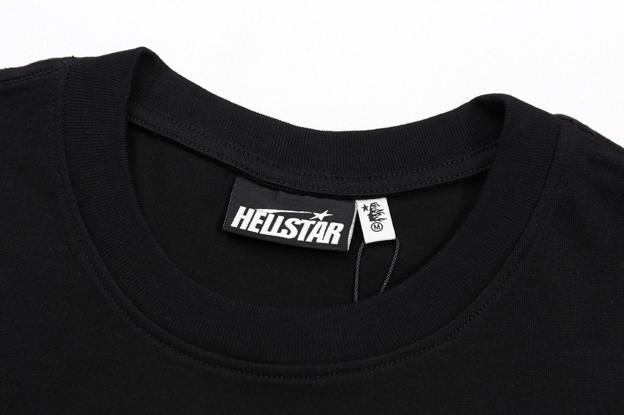 New Hellstar Star 25s Logo Cotton T-shirt in Water Wash Black – Sizes S-XL - 图片 3