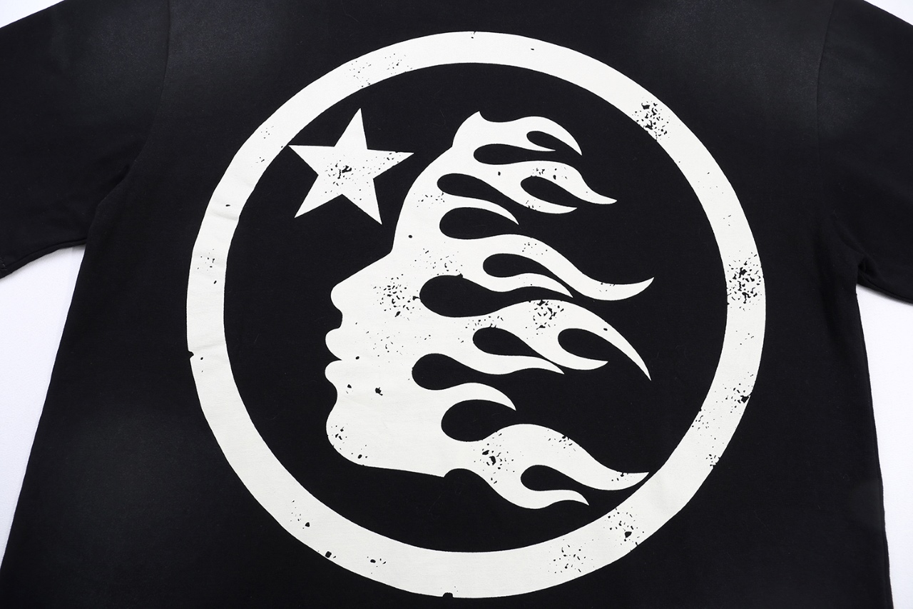 New Hellstar Star 25s Logo Cotton T-shirt in Water Wash Black – Sizes S-XL - 图片 6