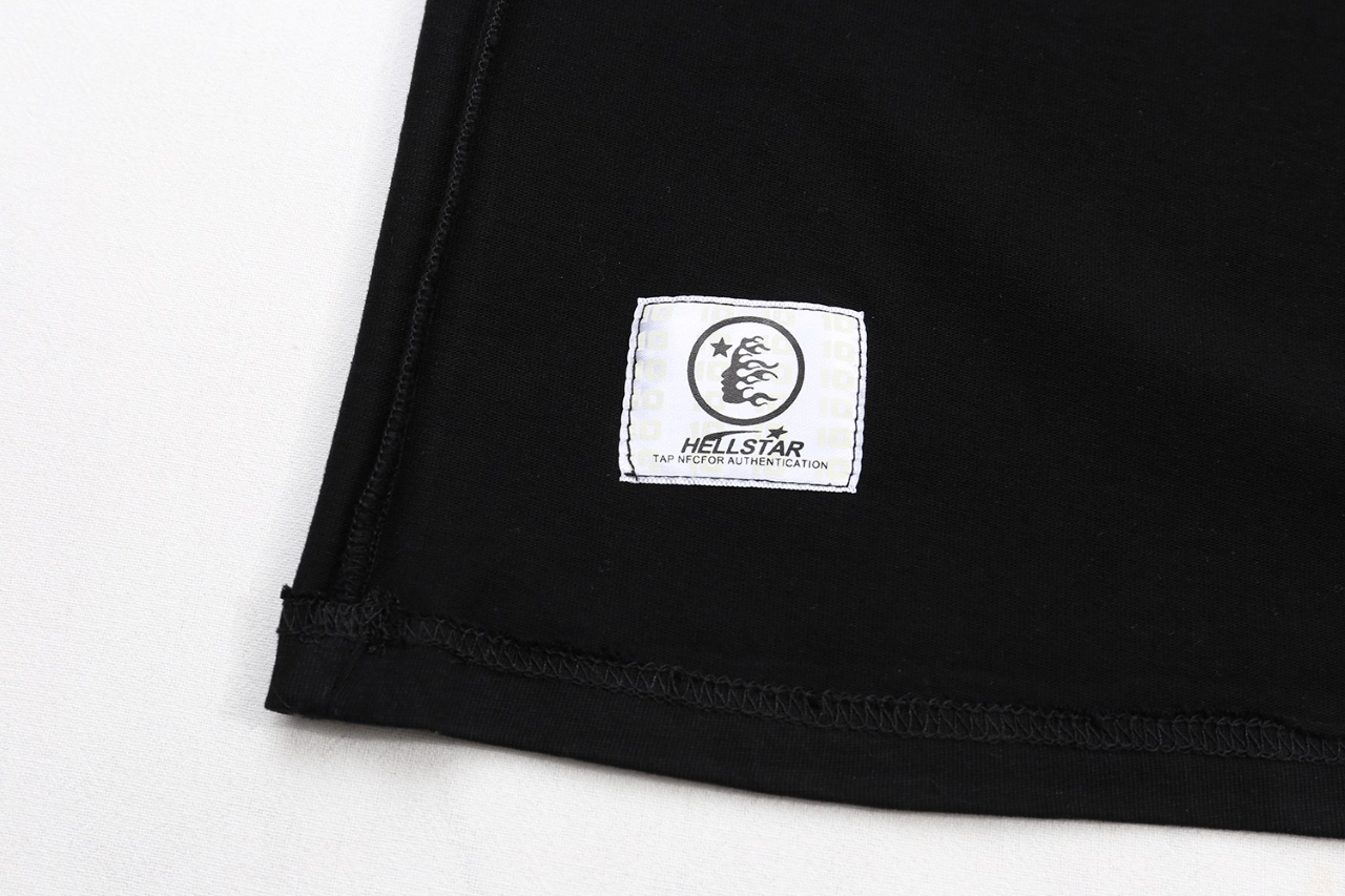 New Hellstar Star 25s Logo Cotton T-shirt in Water Wash Black – Sizes S-XL - 图片 8