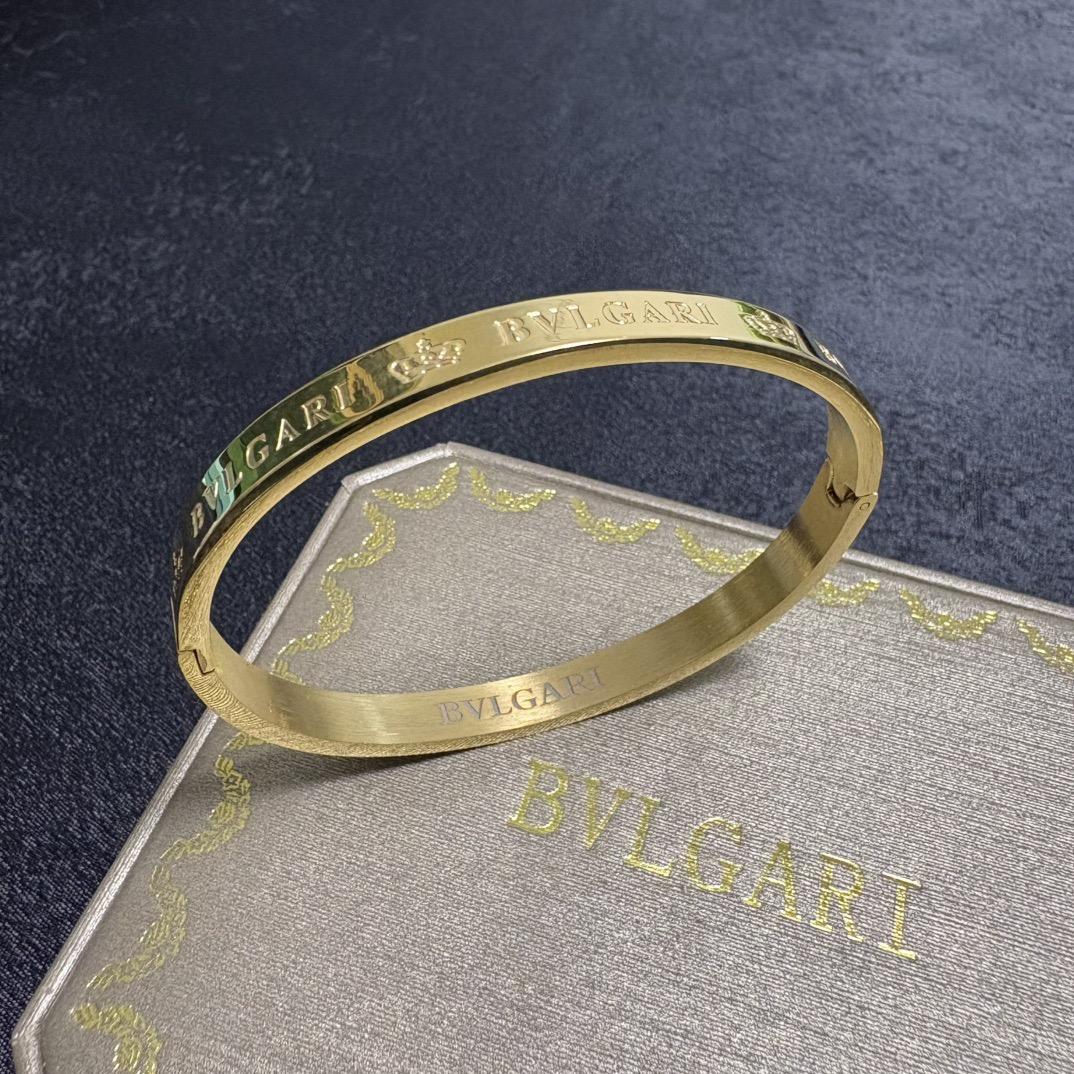 Bvlgari 宝格丽BVLGARI高品质中性款皇冠 雕刻手镯