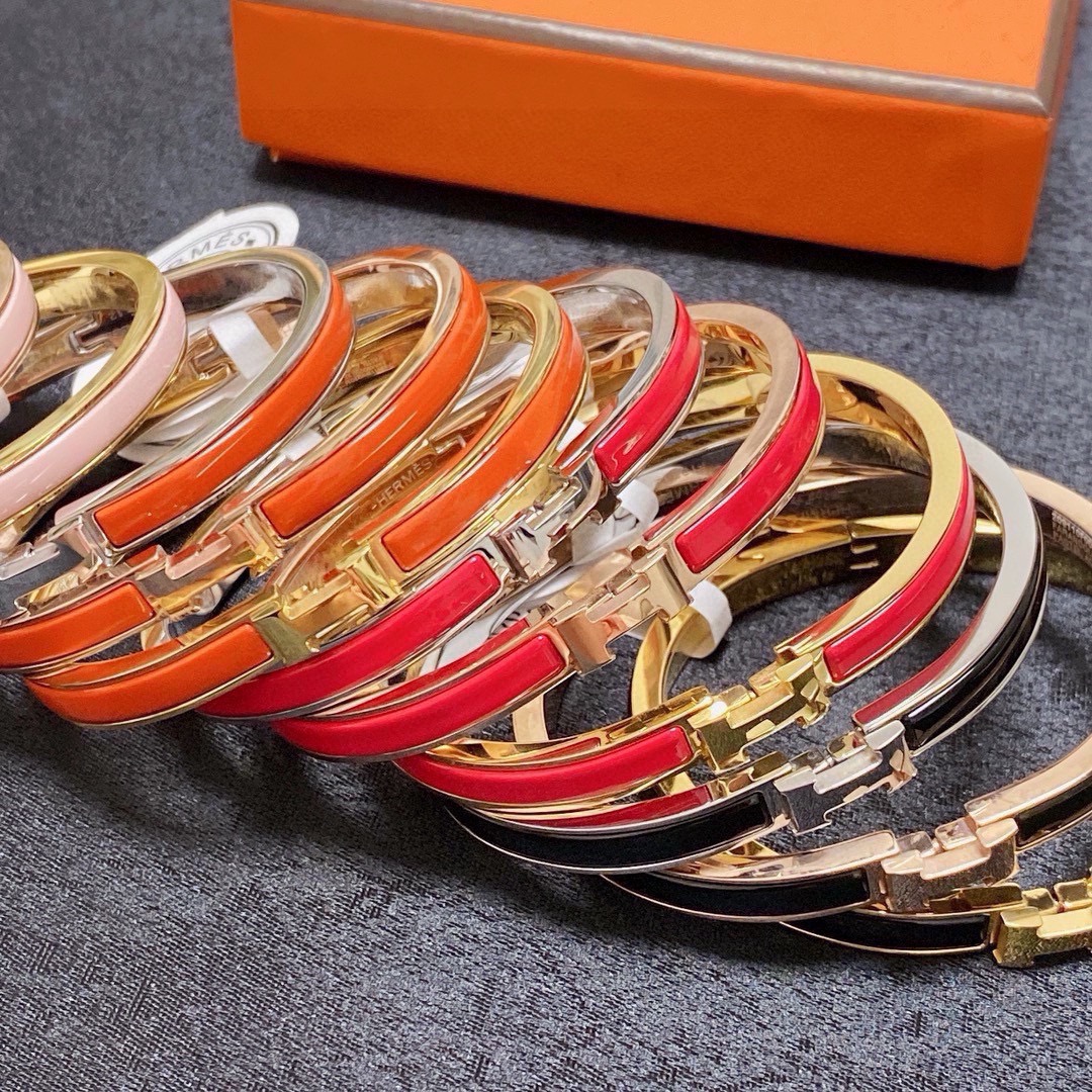 Hermès 推荐 级别 爱马仕Hermes珐琅手镯小号窄版细款高版本