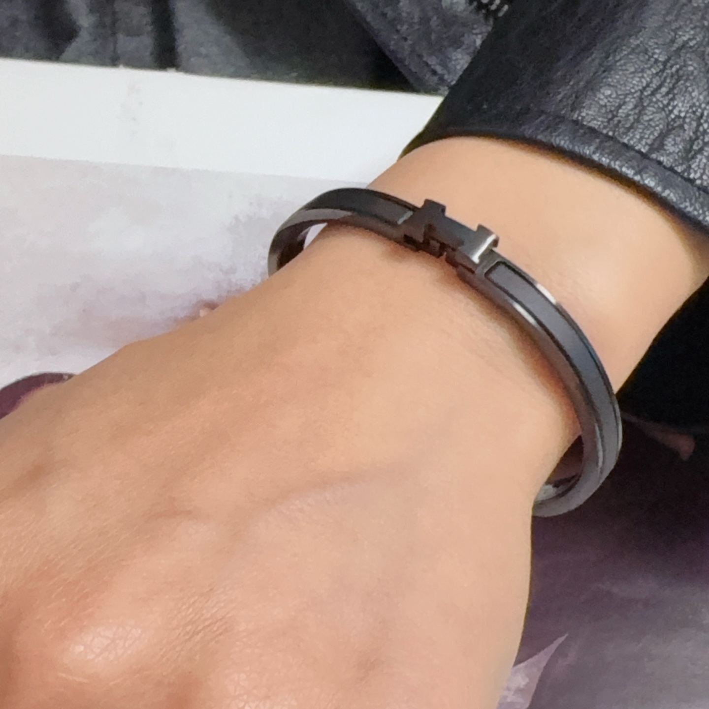 Hermès 推荐 级别 黑武士6mm爱马仕Hermes珐琅手镯小号窄版细款高版本
