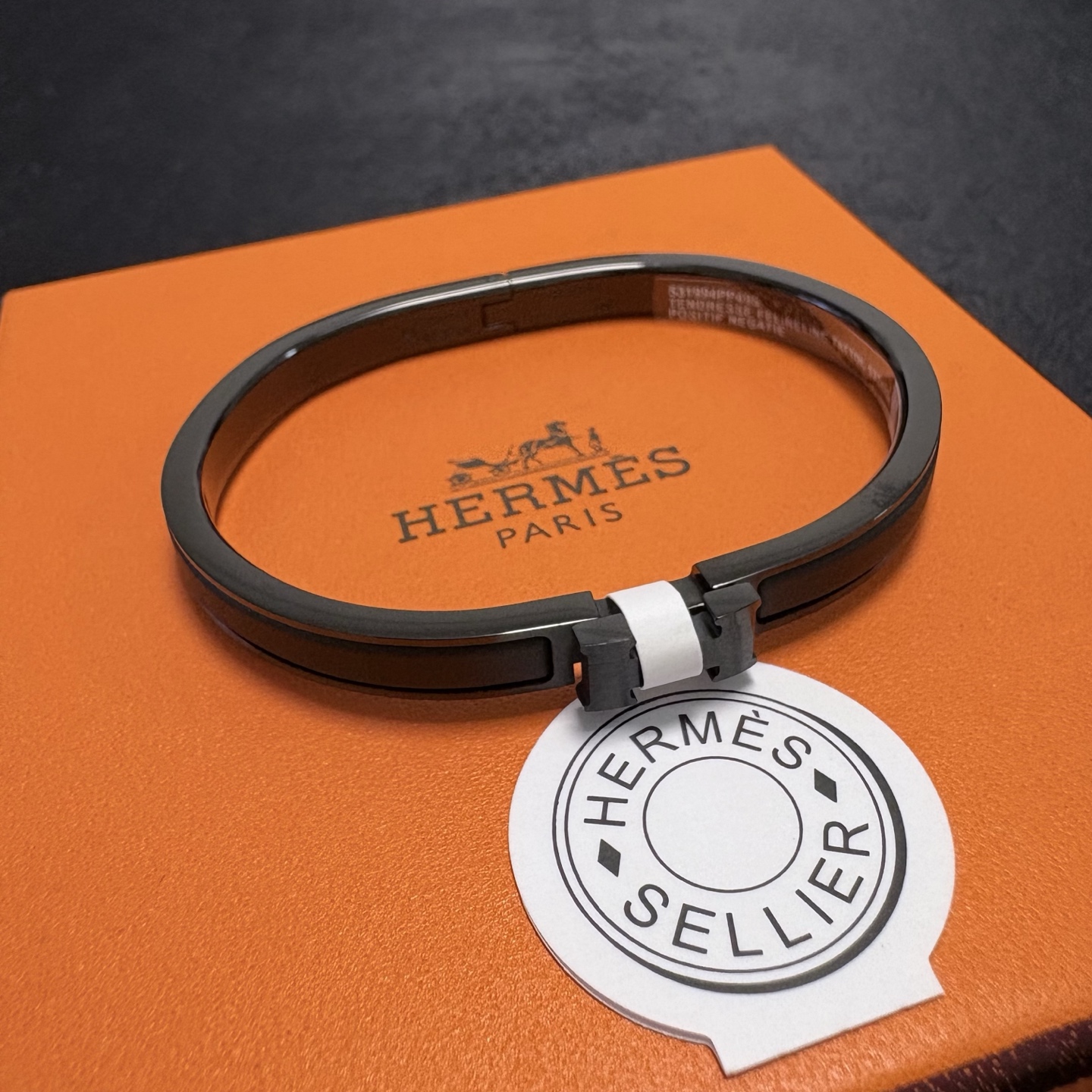 Hermès 推荐 级别 黑武士6mm爱马仕Hermes珐琅手镯小号窄版细款高版本