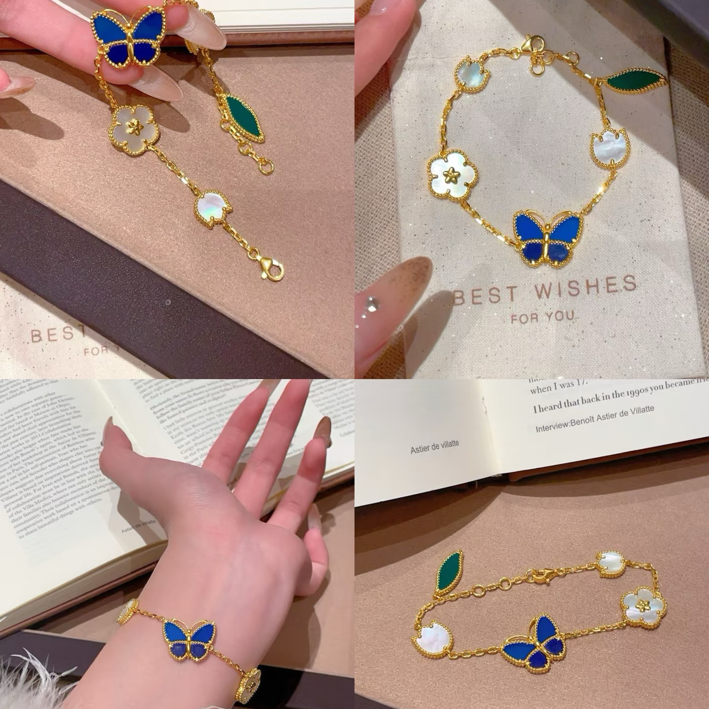 NO:767215,Ah, the new lucky bracelet is so beautiful. What should I do with the new Van Cleef & Arpels vca model? I love it!  I really like this simple style. It is all blue and one leaf is green. This color combination is really aesthetic. The other flowers are white and the natural white mother-of-pearl is very shiny. No wonder this one has become popular recently. Many people like it, including my beautiful love, jewelry boutique, van cleef, and bracelet.19860909啊啊新款lucky手链真的美疯了梵克雅宝vca新款怎么办好爱啊啊啊！真的很喜欢这种简简单单的款式 全部蓝蓝的 有一片树叶是绿色的 这个颜色搭配真的很有审美 其他花朵是白色的 天然白母贝 很有光泽 难怪这款最近火了 很多人喜欢 包括我好看的爱,饰品精品,van cleef,bracelet,Jewelry