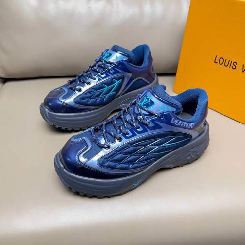 Louis Vuitton Blue Tech Fabric and Metallic Accent Archlight Sneakers 1 Louis Vuitton Blue Tech Fabric and Metallic Accent Archlight Sneakers