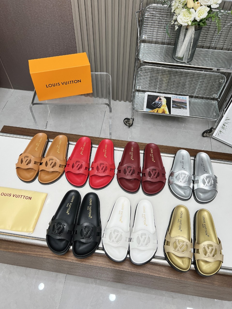 Louis Vuitton Schoenen Pantoffels AAA Replica Designer
 Koeienhuid Schapenvacht Lente/Zomercollectie Fashion