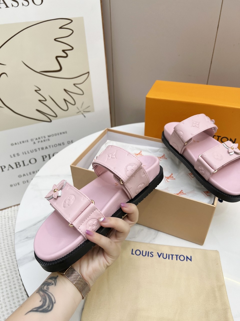 Louis Vuitton Schoenen Pantoffels Schapenvacht Lente/Zomercollectie Fashion