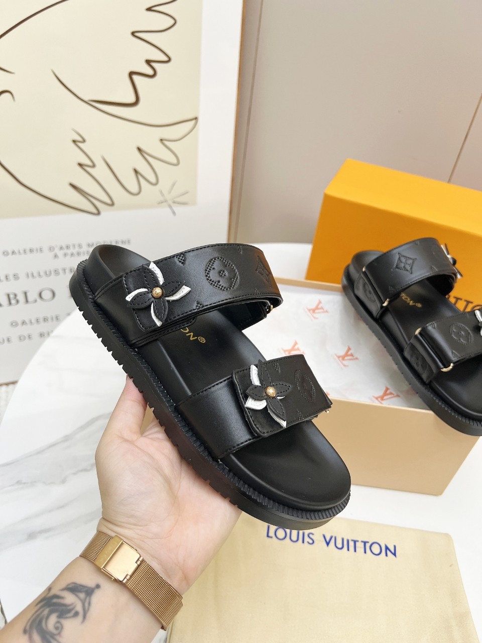 Louis Vuitton Schoenen Pantoffels Schapenvacht Lente/Zomercollectie Fashion