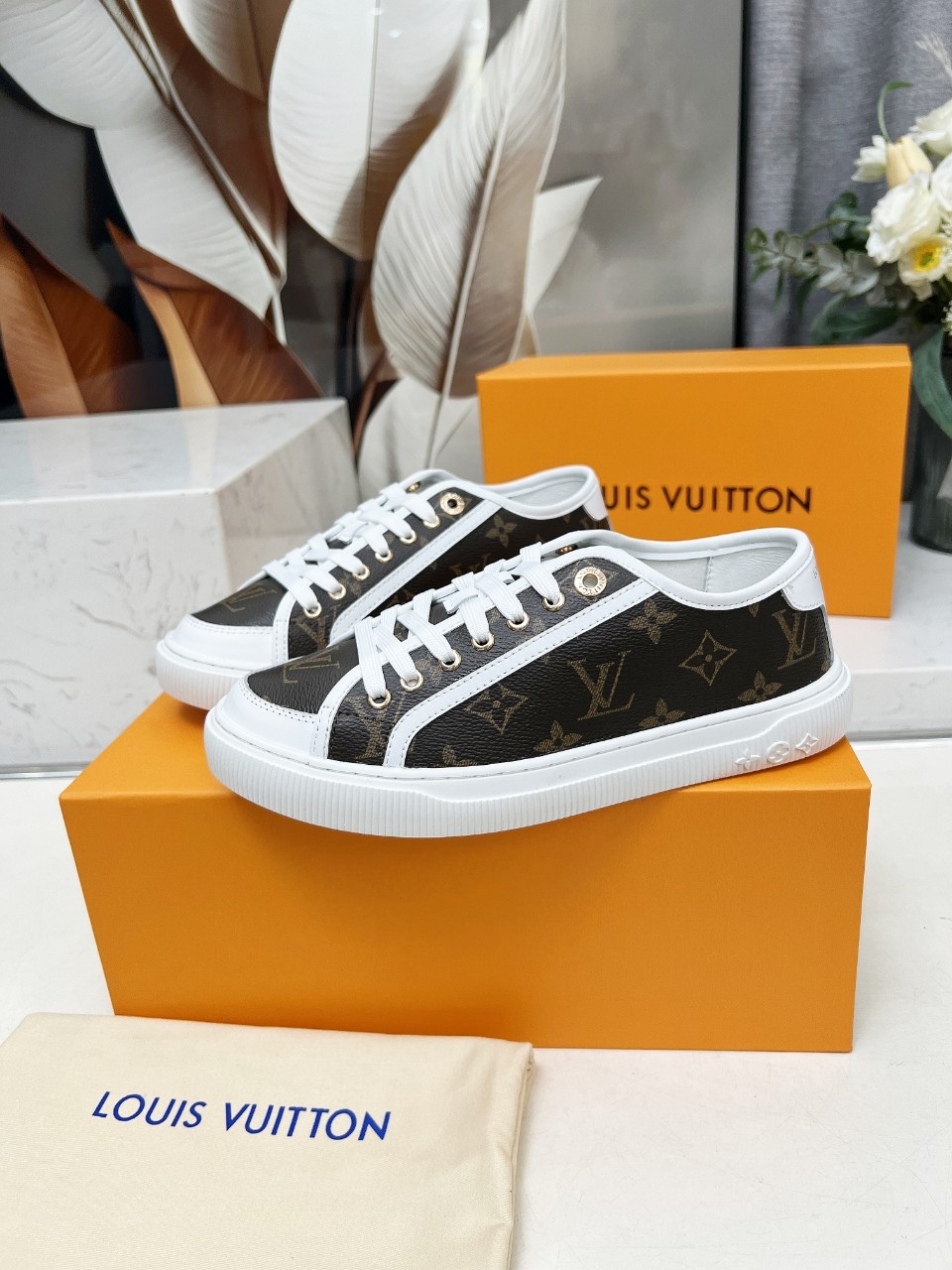 Louis Vuitton Women's Brown Monogram Canvas Sneaker, Comfortable & Stylish 4 a1742540811009 6387