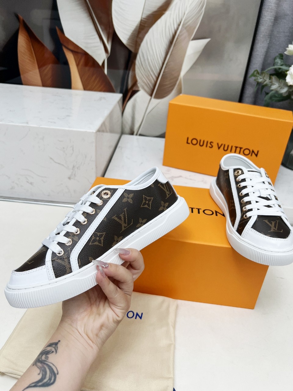 Louis Vuitton Women's Brown Monogram Canvas Sneaker, Comfortable & Stylish 5 a1742540811085 4026