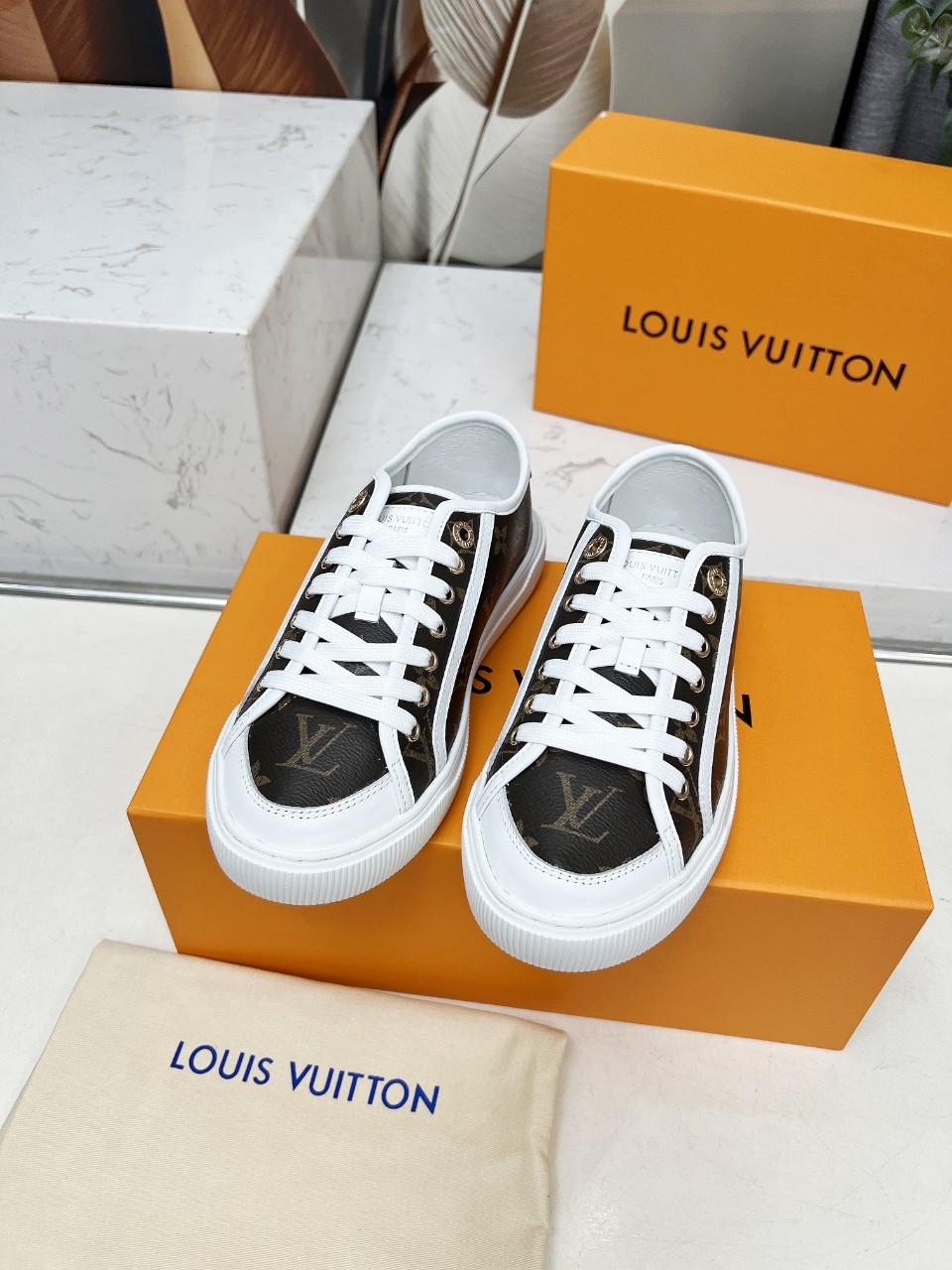 Louis Vuitton Women's Brown Monogram Canvas Sneaker, Comfortable & Stylish 9 a1742540812722 8841