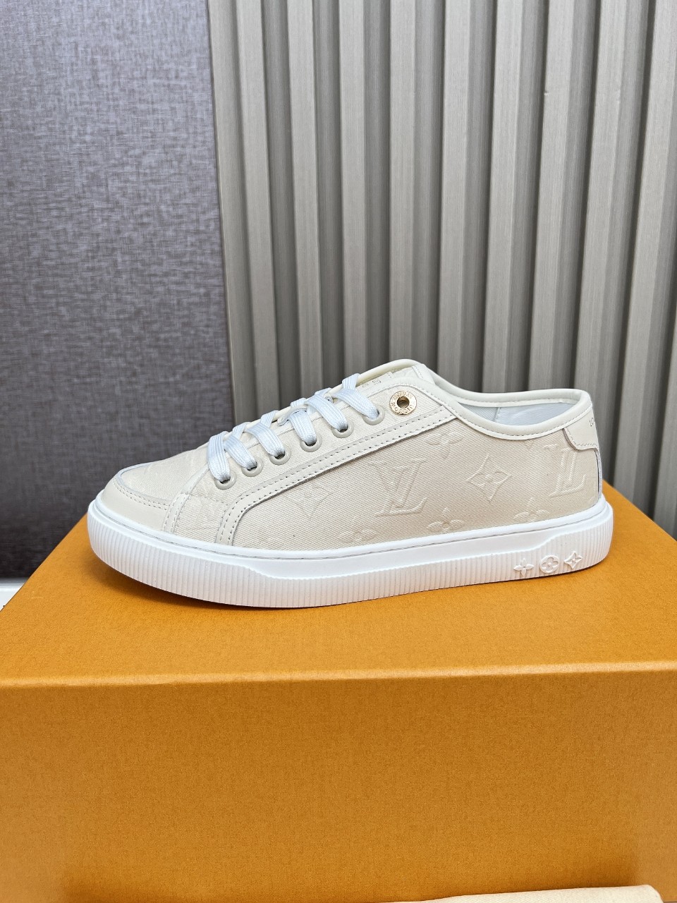 Louis Vuitton Women's Cream Monogram Canvas Low-Top Sneakers 7 a1742629063288 2053