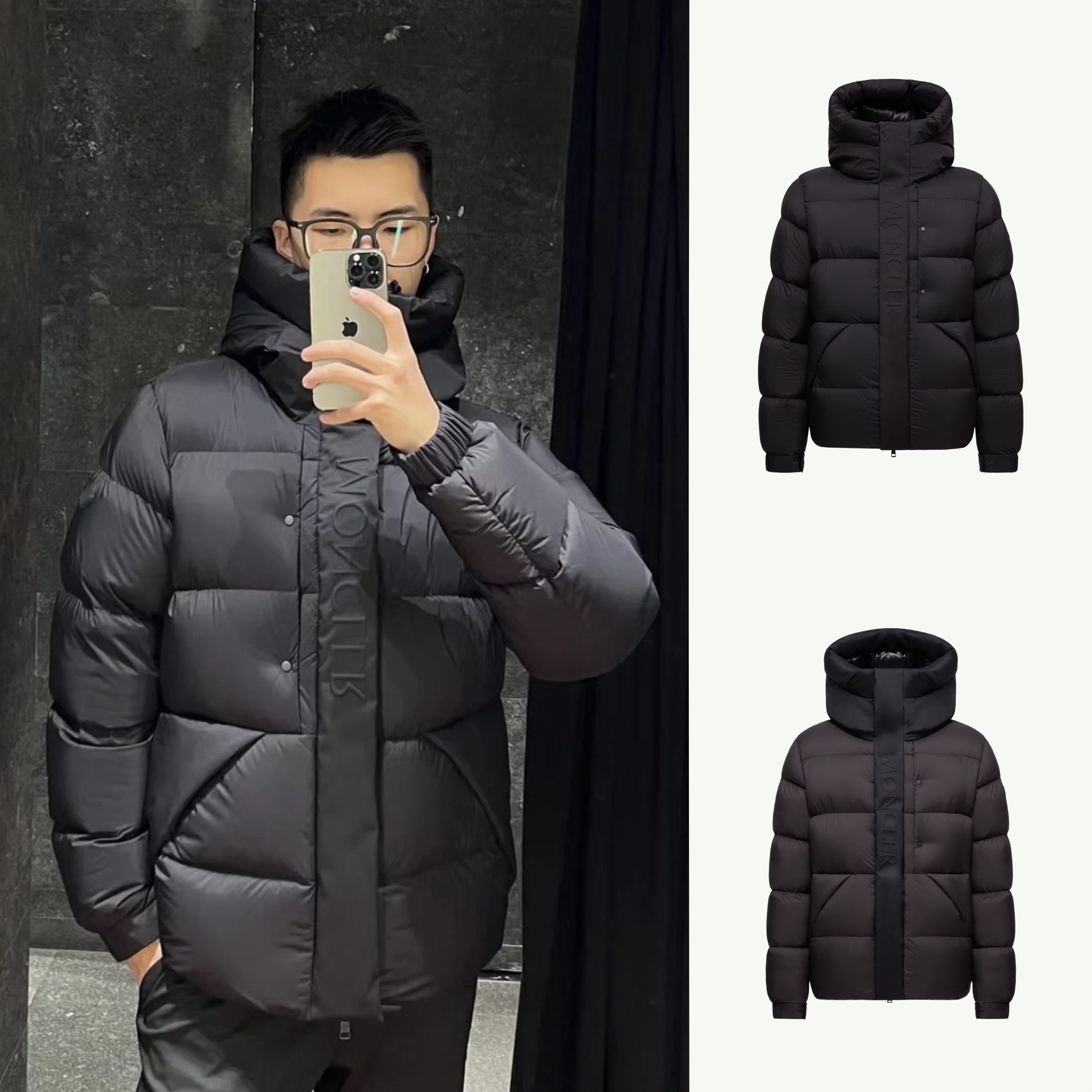 羽绒服-。 MC黑武士冬季爆款羽绒服 短款羽绒服浮雕门禁羽绒服面包服！磨砂利落色彩与剪裁打造干练姿态，身