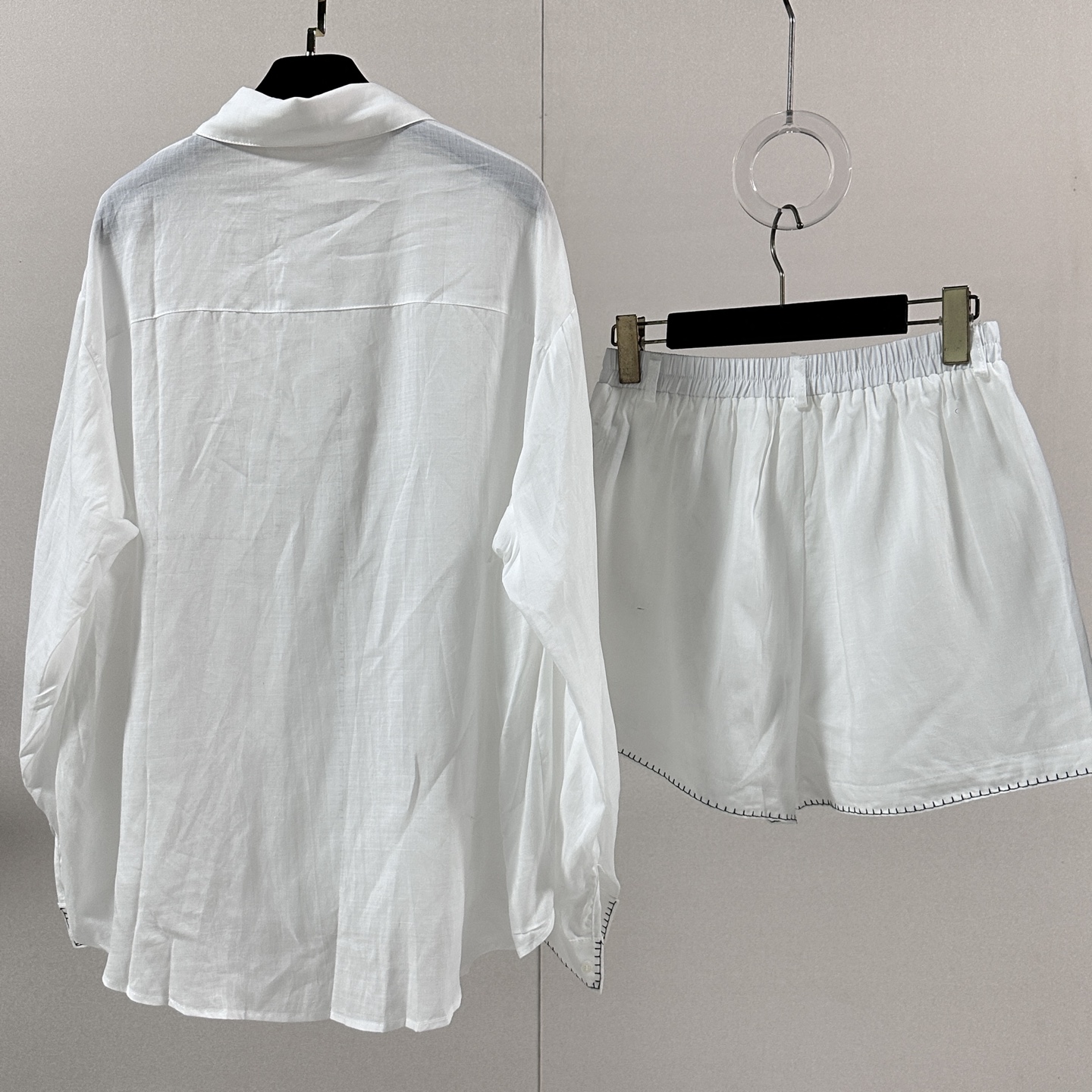 chanel vintage cc embroidered linen set