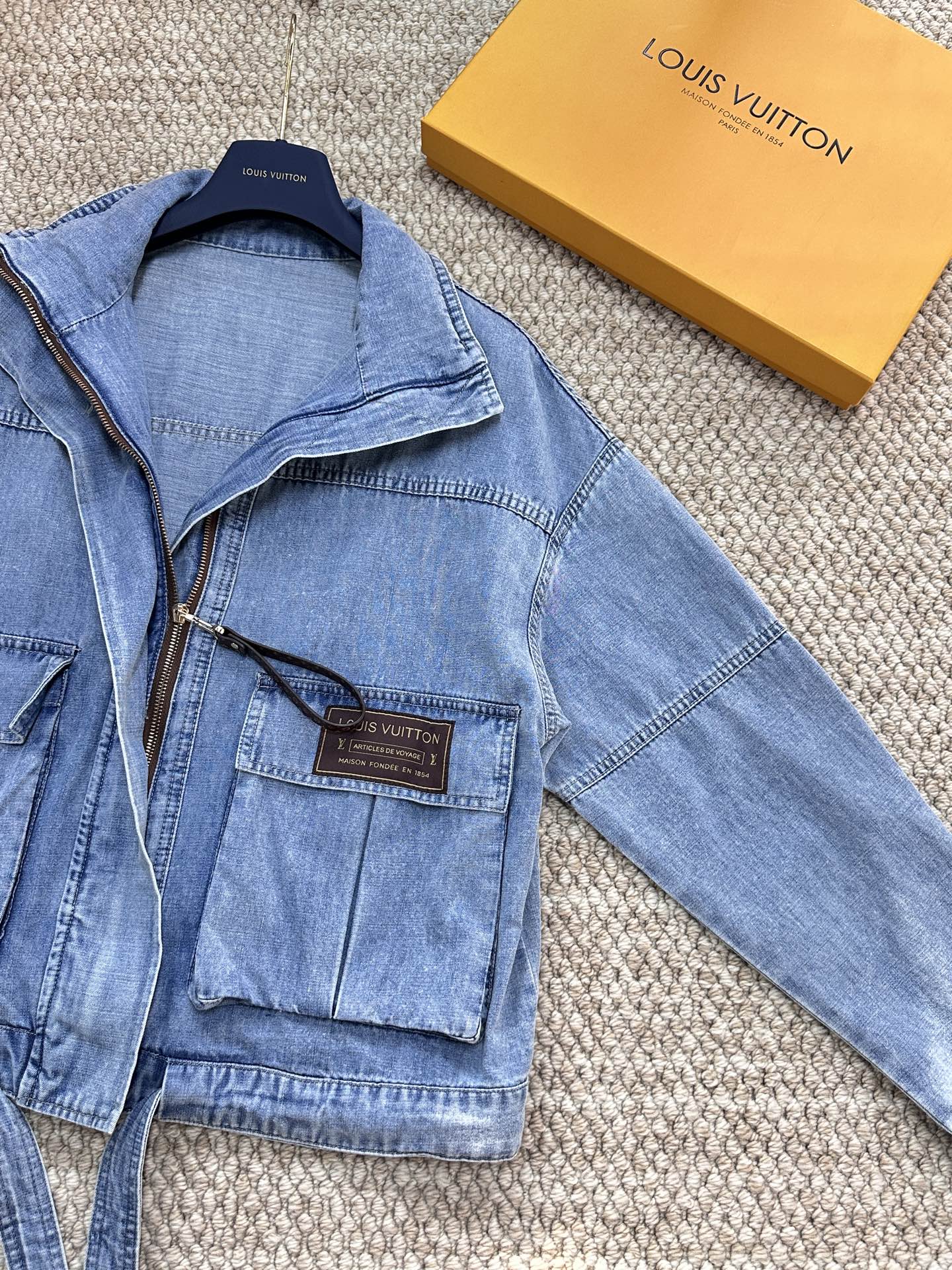 lv Washed Denim Two Piece Set