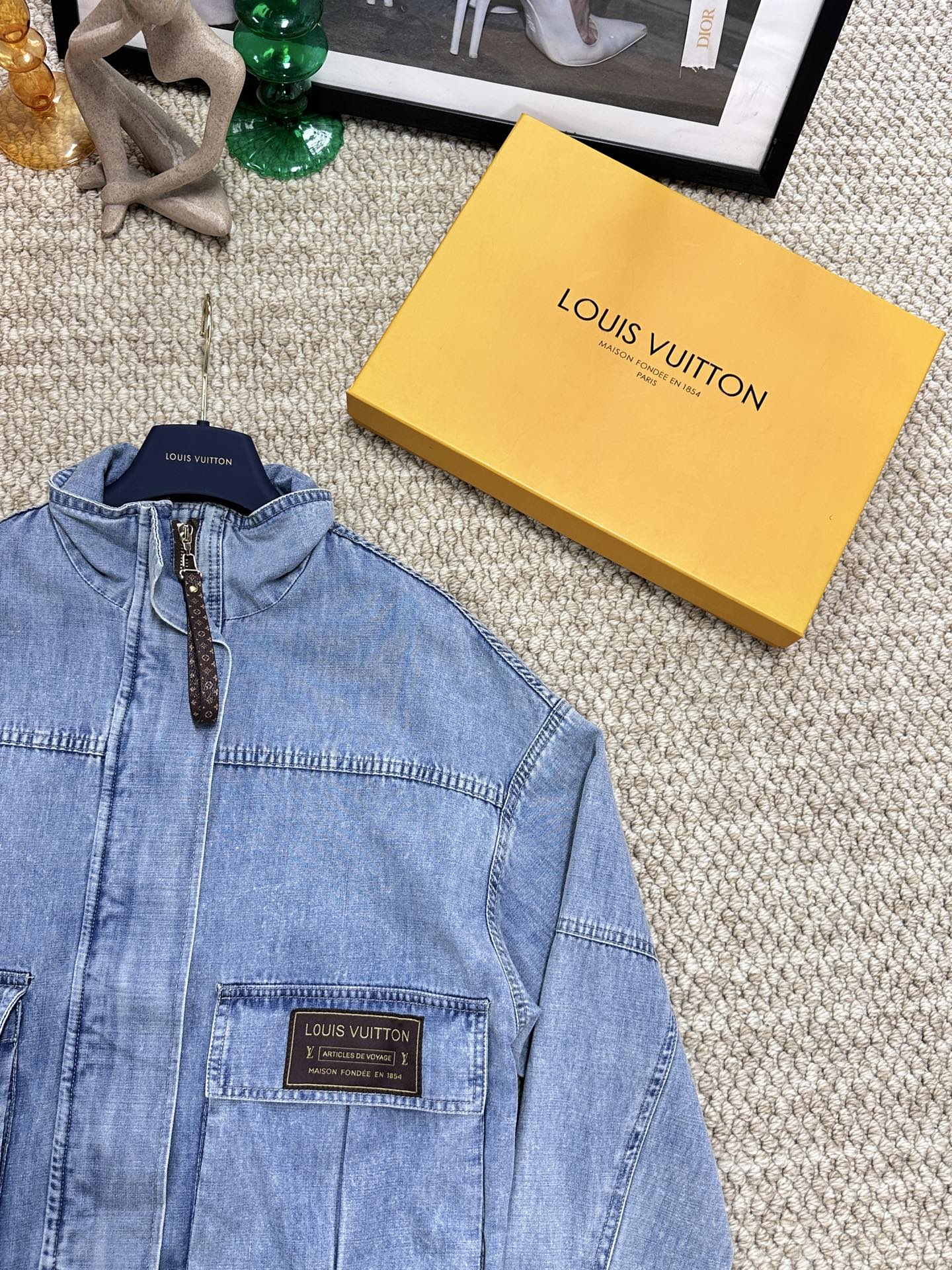 lv Washed Denim Two Piece Set