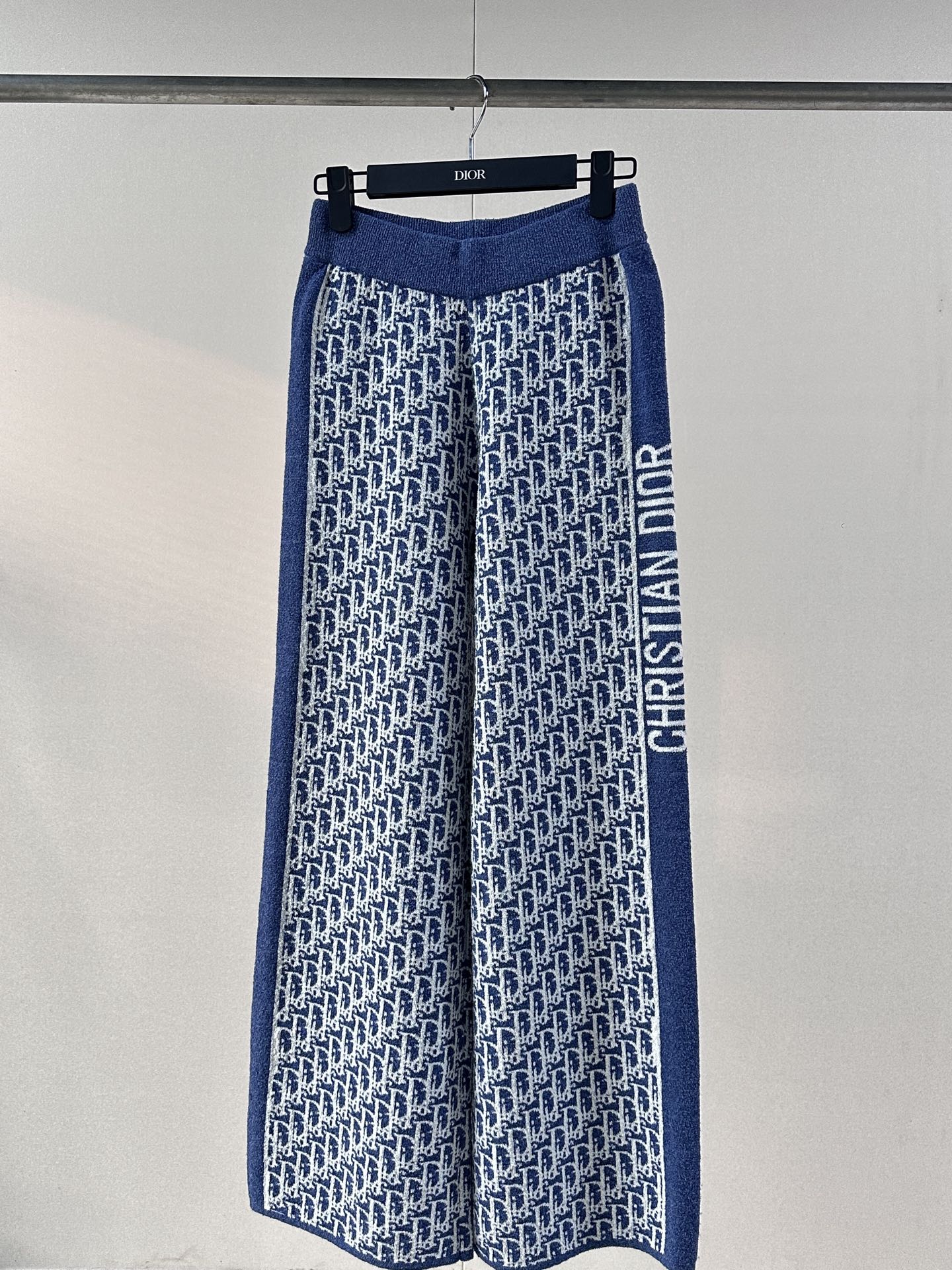 Blue Patterned Wide Leg Pants