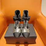 Chanel Shoes High Heel Pumps Cowhide Genuine Leather Sheepskin