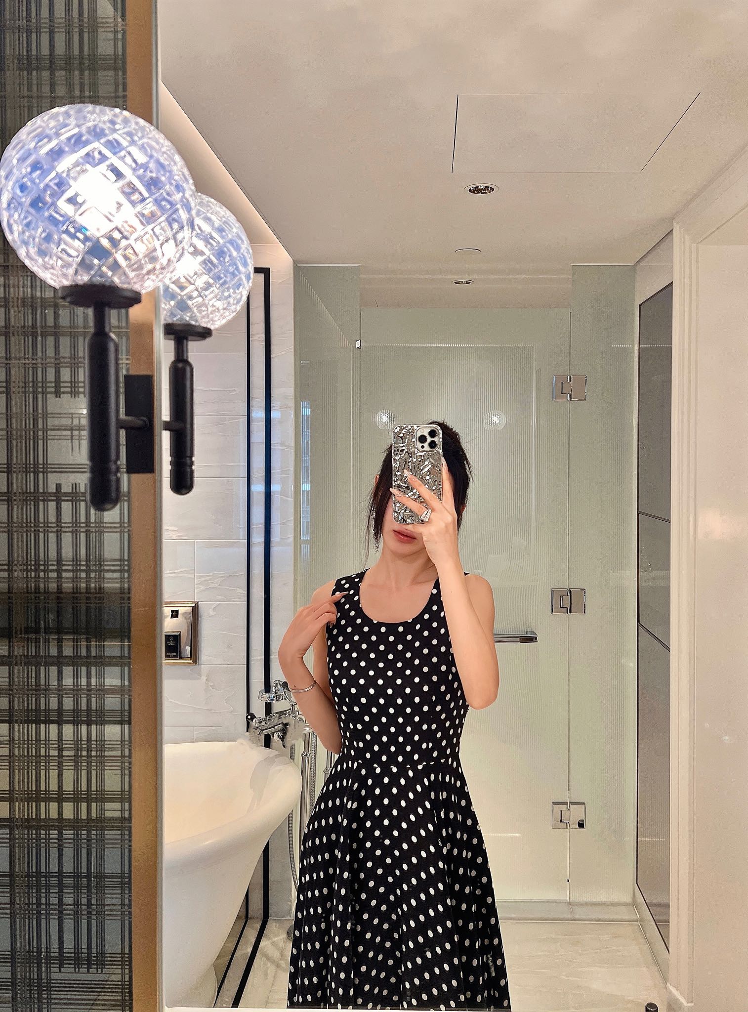 NO:336028,French romantic silk stretch satin dot dress s8 m17, skirts, real silk, alexander wang19860909法式浪漫真丝弹力缎圆点连衣裙s8 m17,,skirts,real silk,alexander wang,Women's clothing