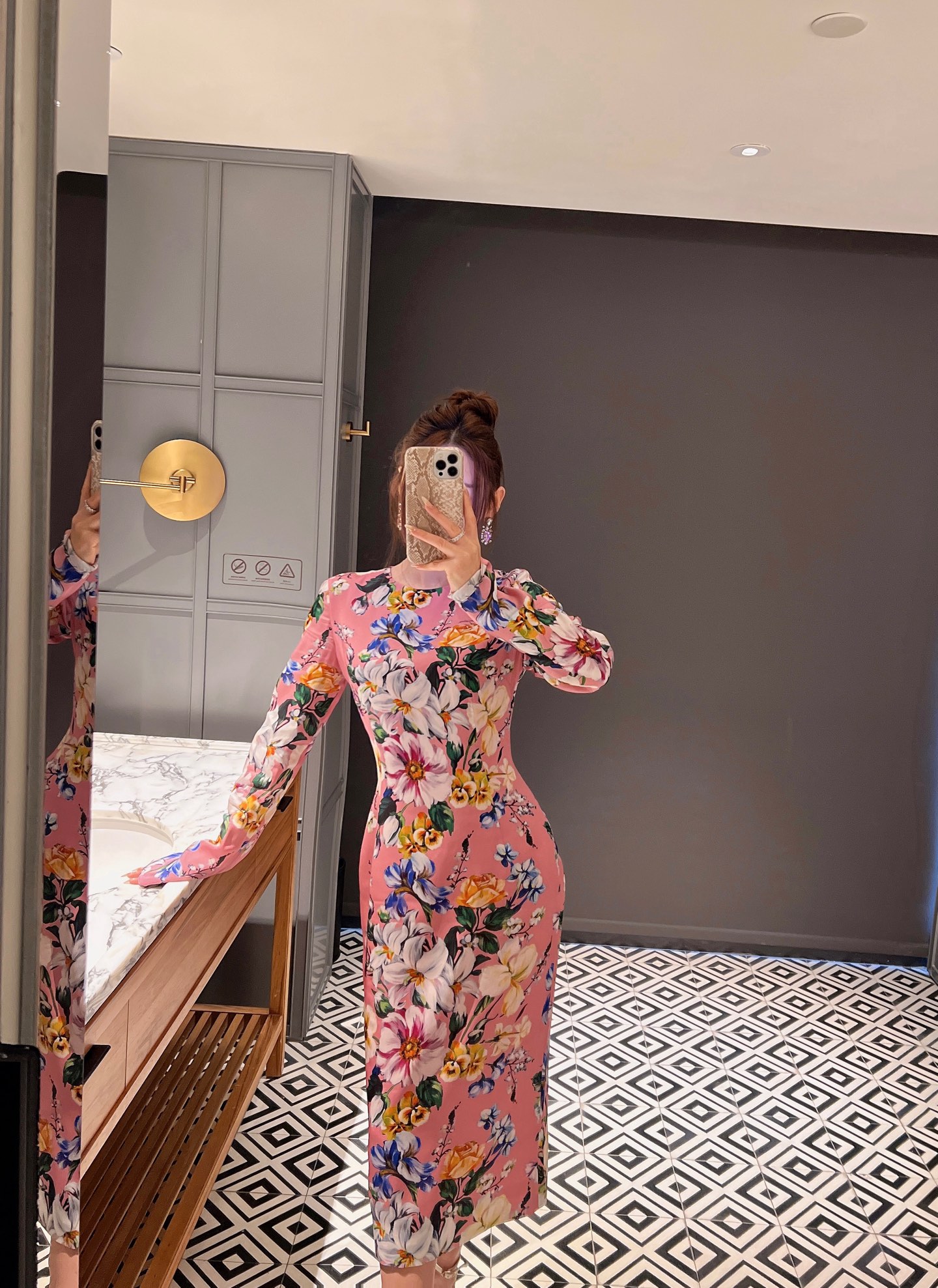 26春夏新品❤️印花连衣裙！粉色优雅现货36-38-40-42