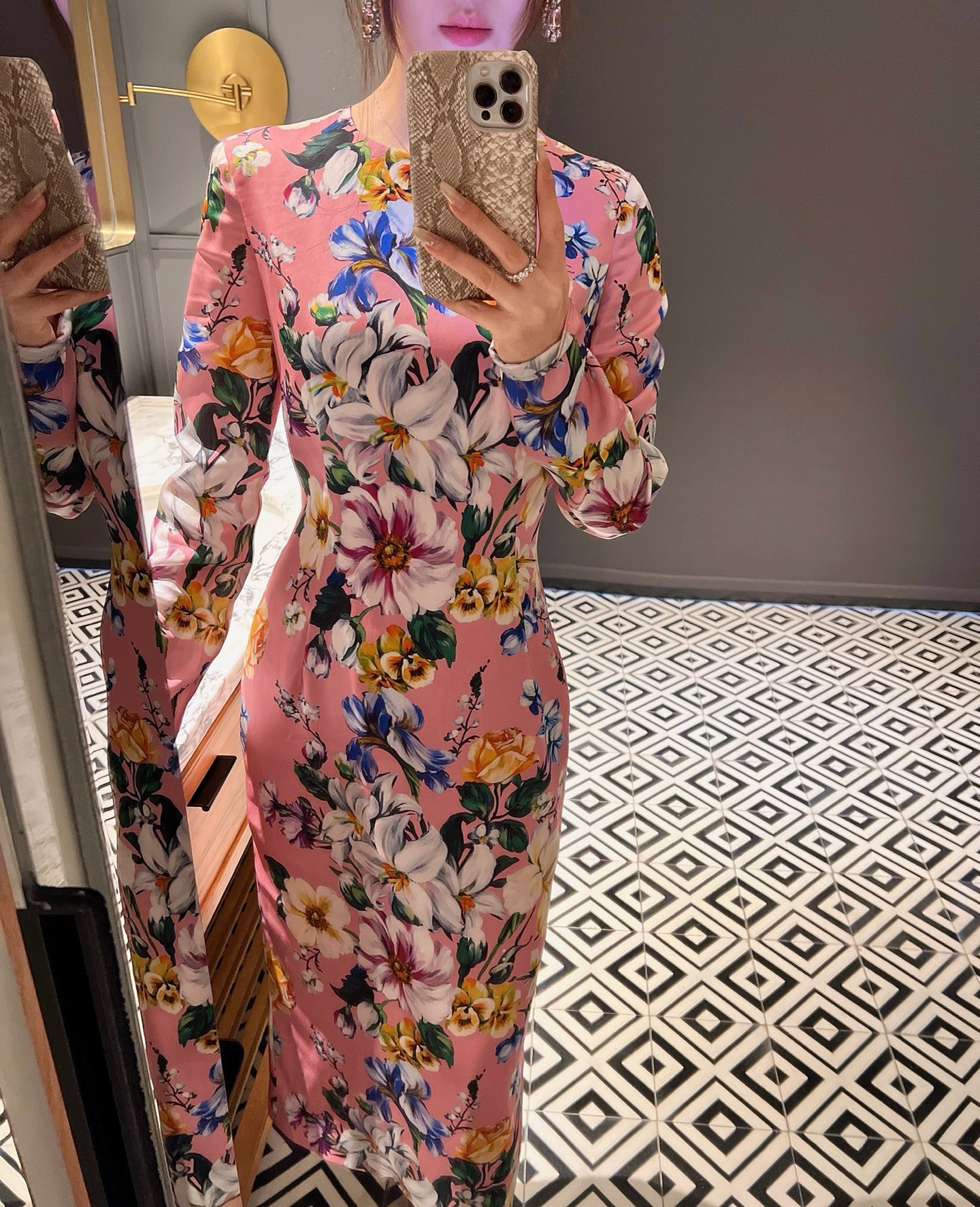 26春夏新品❤️印花连衣裙！粉色优雅现货36-38-40-42