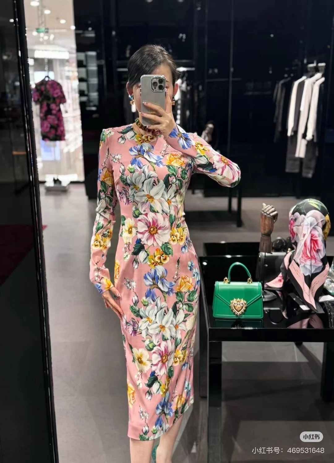 26春夏新品❤️印花连衣裙！粉色优雅现货36-38-40-42