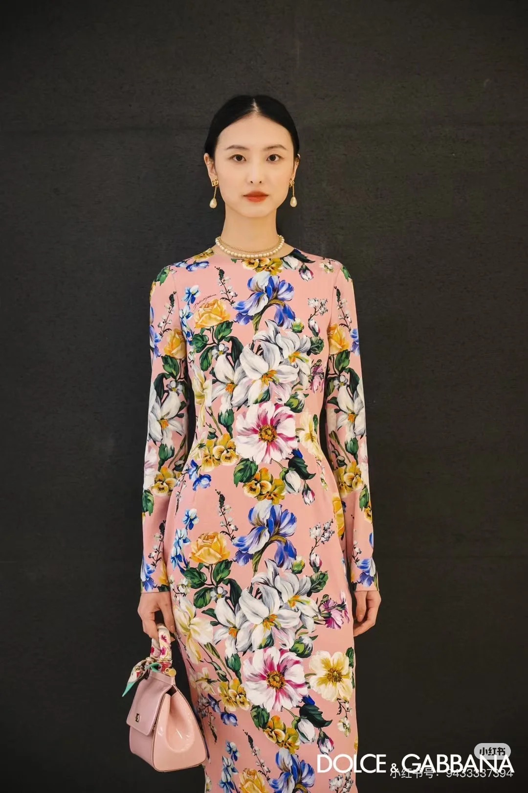 26春夏新品❤️印花连衣裙！粉色优雅现货36-38-40-42