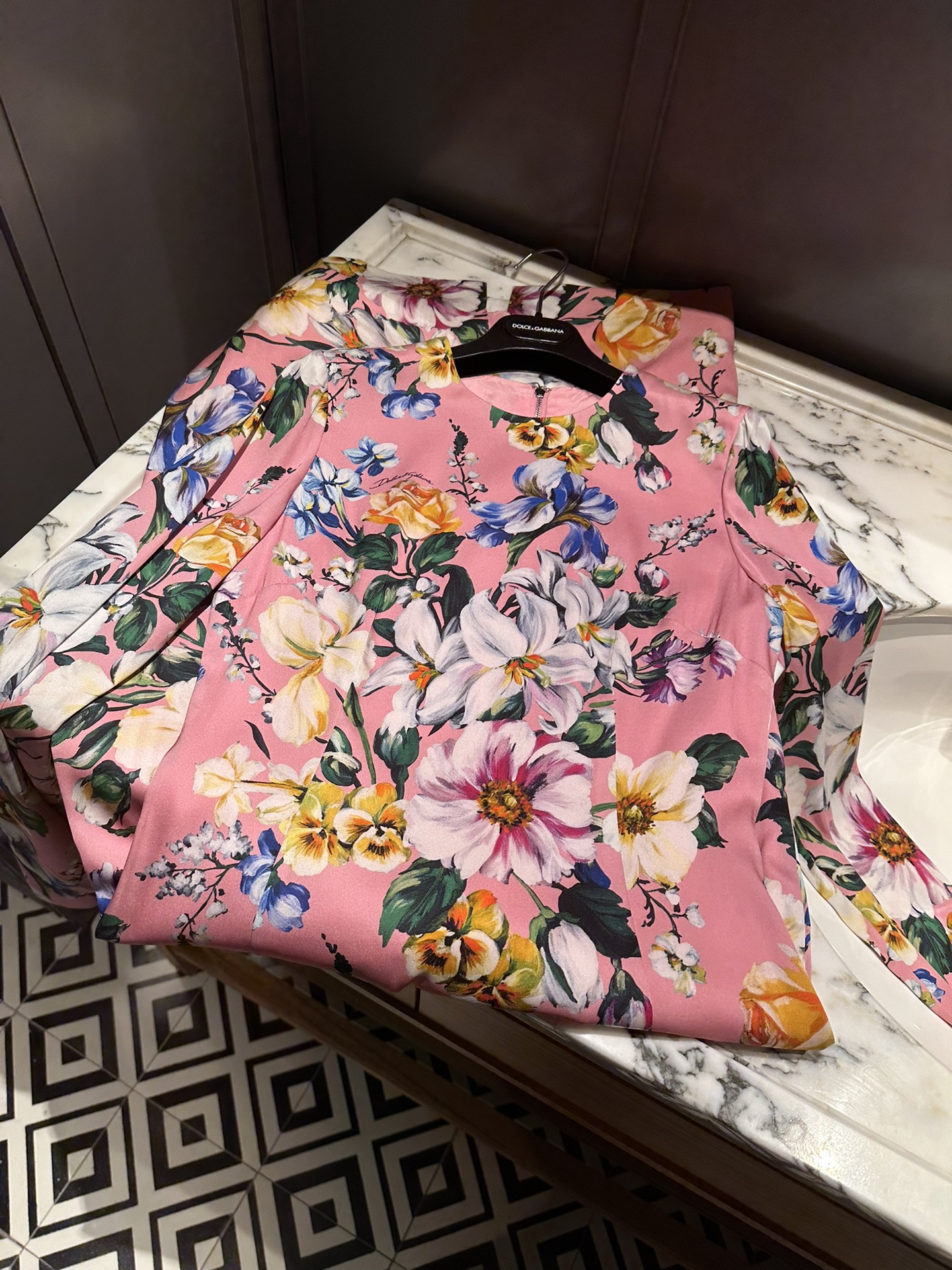 26春夏新品❤️印花连衣裙！粉色优雅现货36-38-40-42