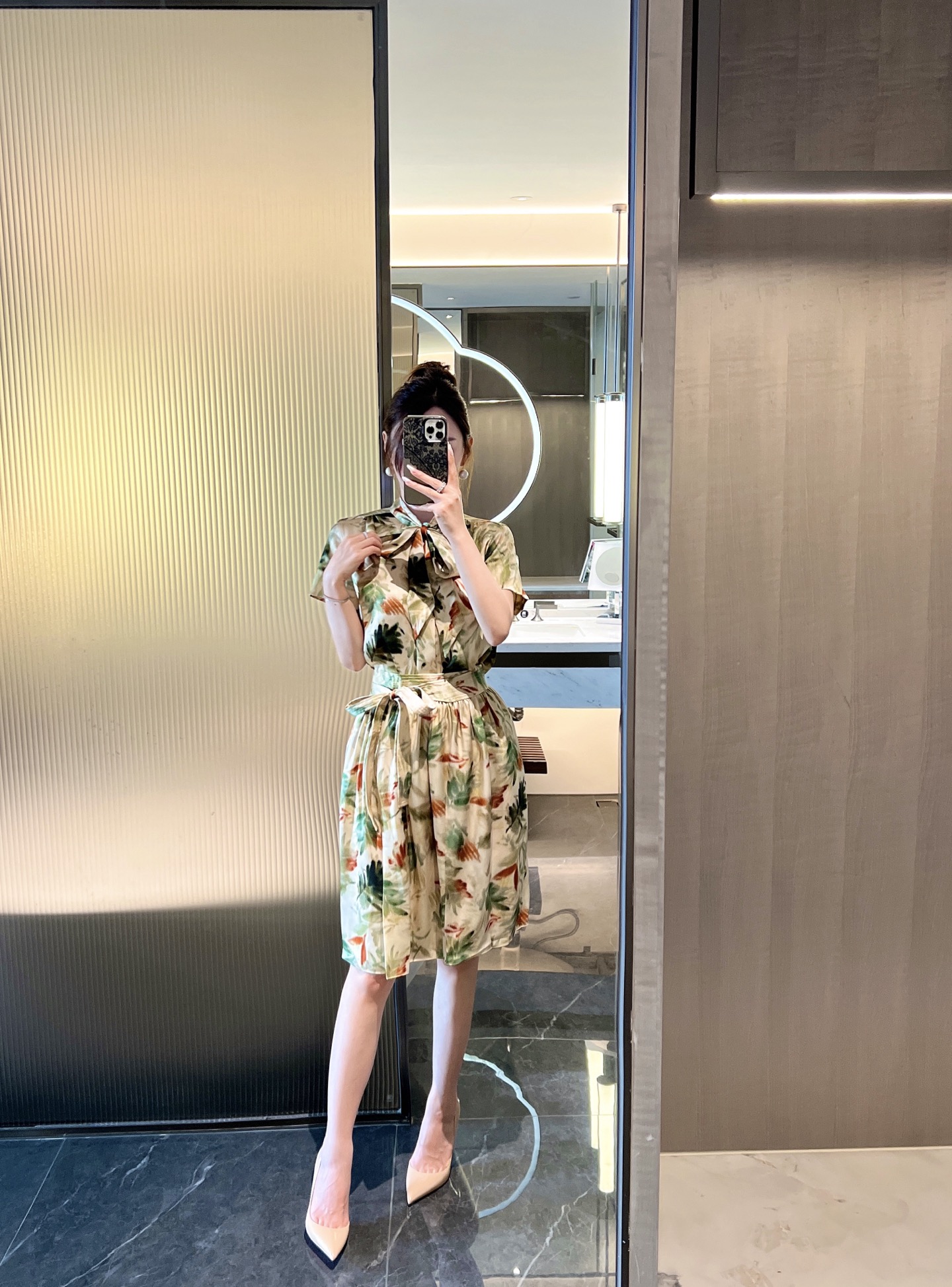 Elegant Silk Satin Two-Piece Set: Floral Print Top and Skirt, Spring 2024 7 i1745902886926 4289 0 5