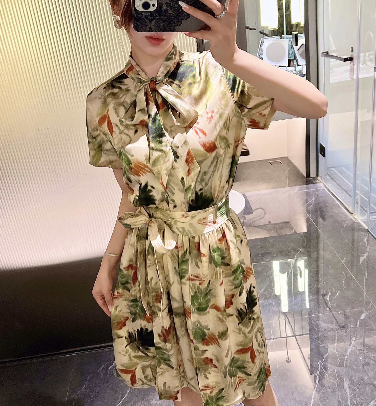 Elegant Silk Satin Two-Piece Set: Floral Print Top and Skirt, Spring 2024 3 i1745902888291 558 0 1