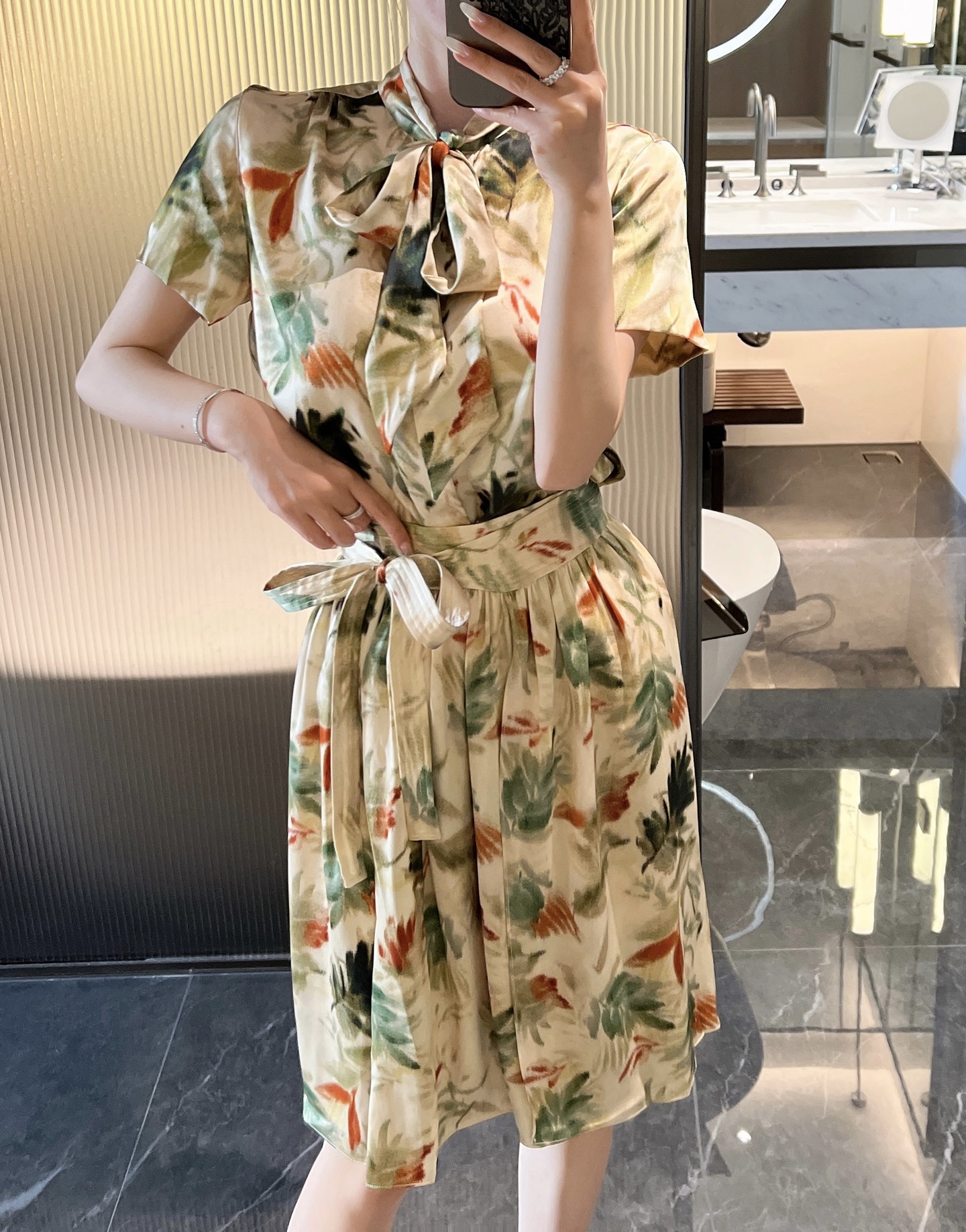 Elegant Silk Satin Two-Piece Set: Floral Print Top and Skirt, Spring 2024 8 i1745902888320 7275 0 6