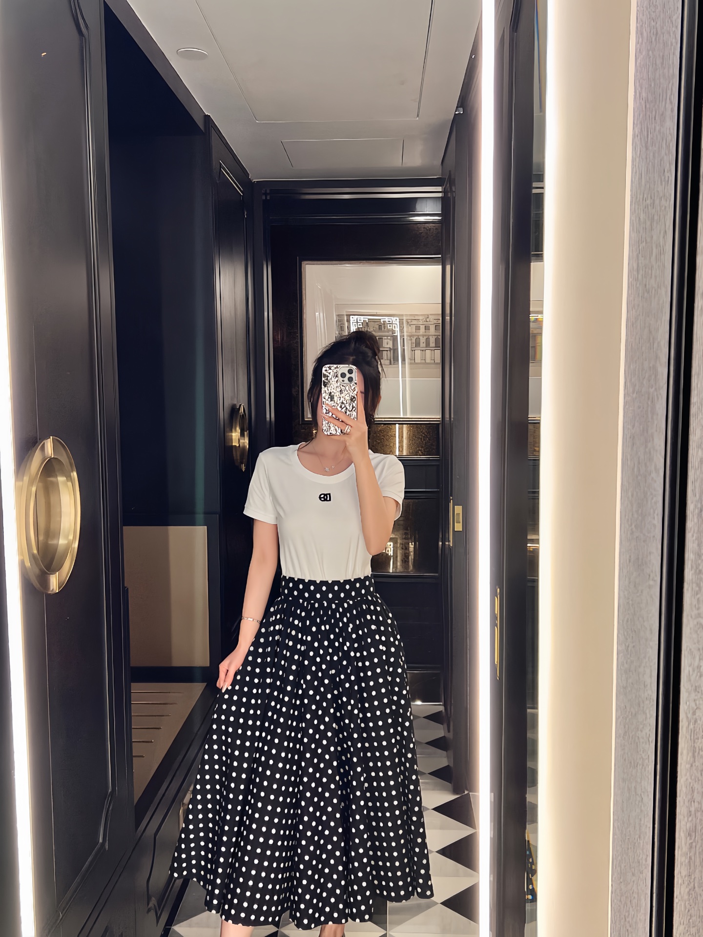 NO:336035,Pure cotton printed polka dot skirt s1 m2 L2, skirts, alexander wang19860909纯棉印波点半裙 s1 m2 L2,,skirts,alexander wang,Women's clothing