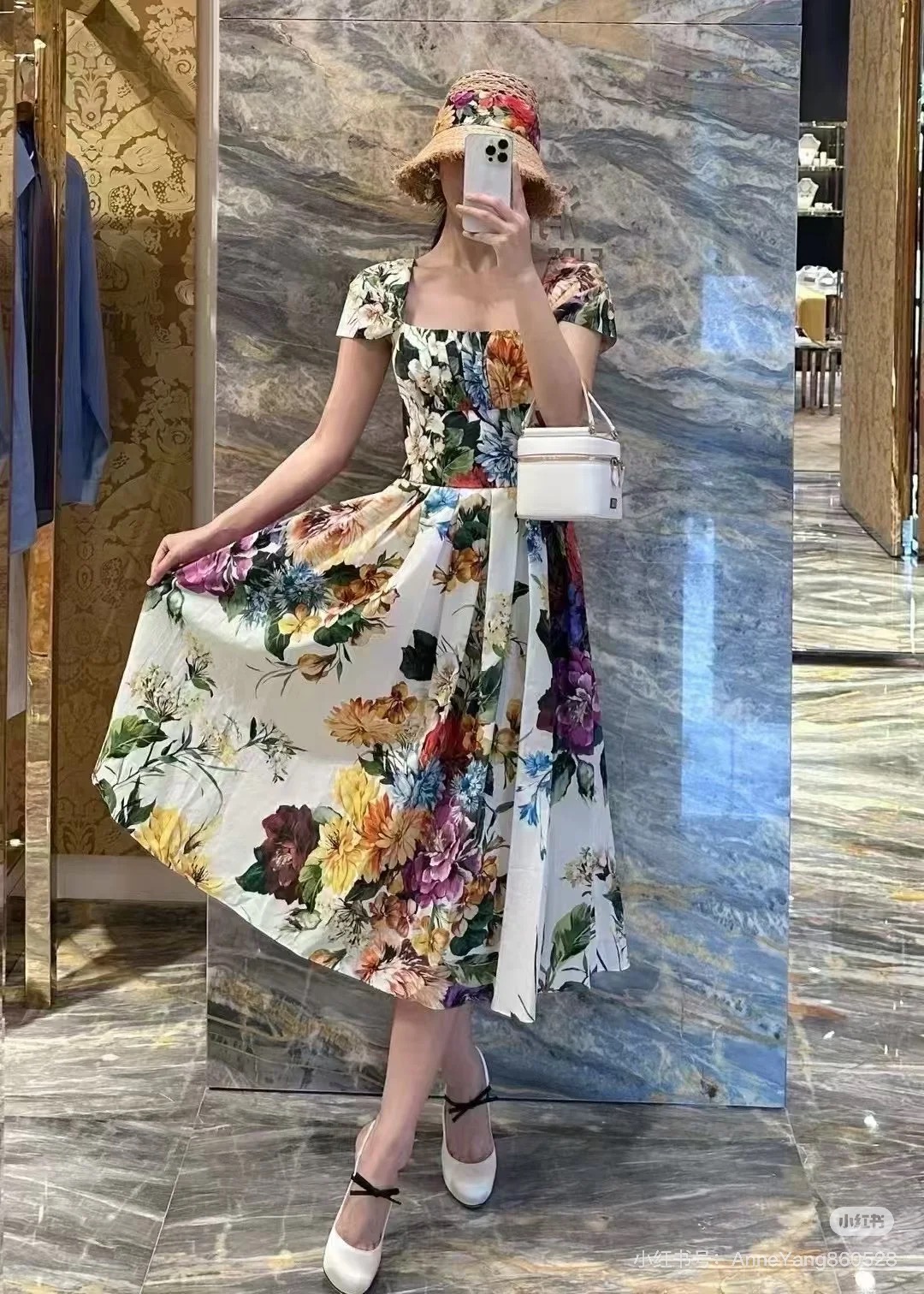 26新款❤️公主范定位印花连衣裙 现货36-38-40-42