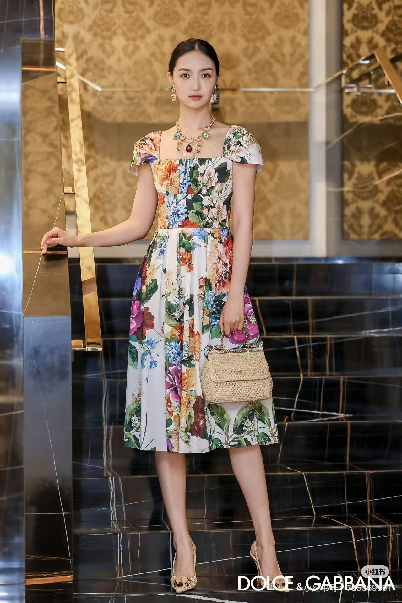 26新款❤️公主范定位印花连衣裙 现货36-38-40-42