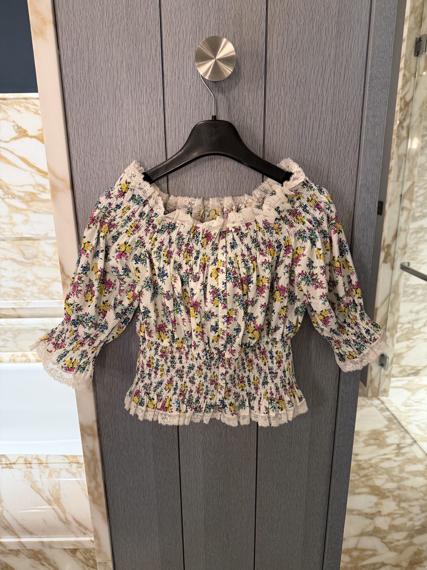 26春夏新款❤️现货纯棉打缆小碎花上衣！36-38-40-42