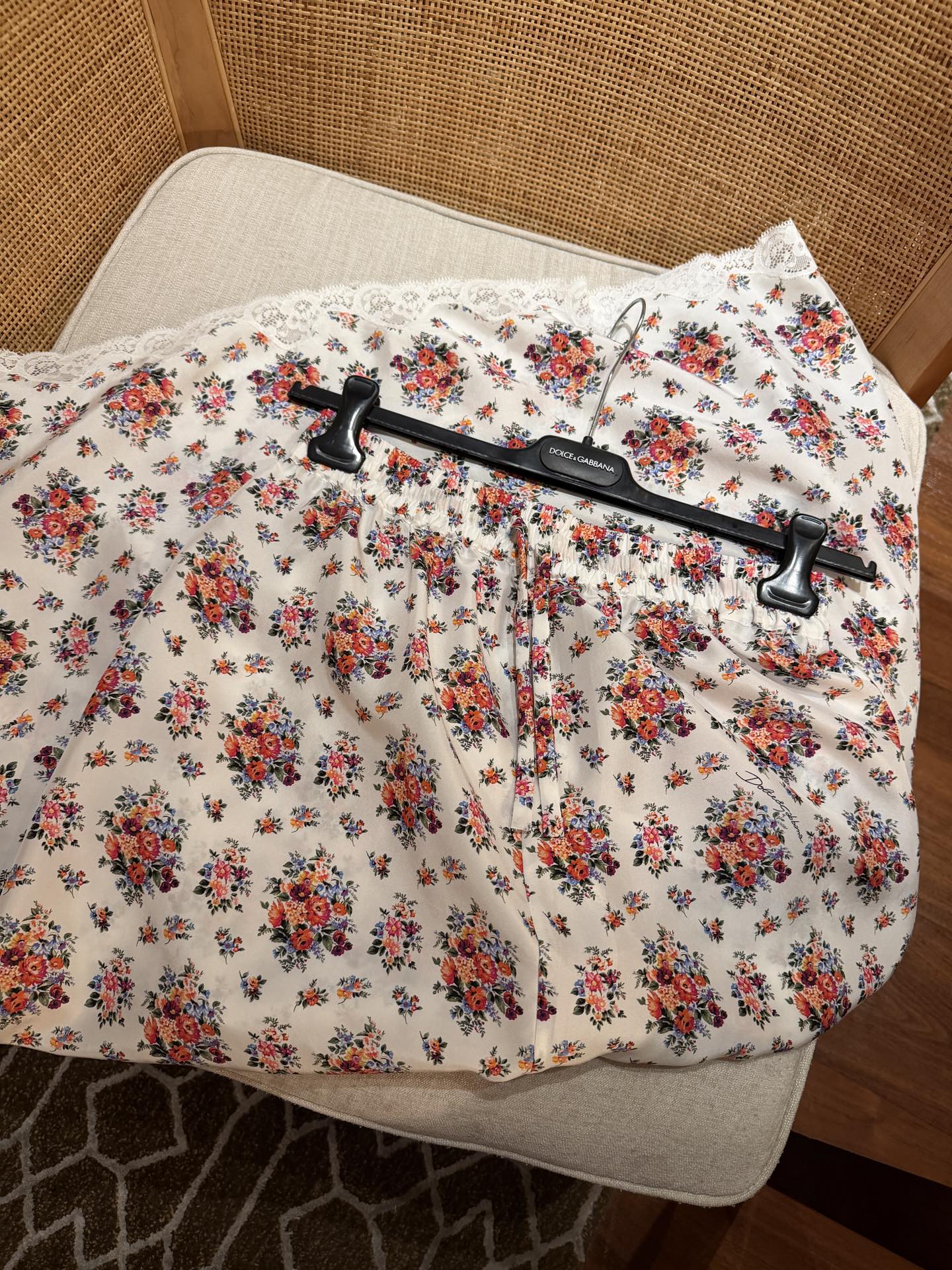 26春夏新款❤️真丝碎花拼接蕾丝半裙！现货36-38-40-42