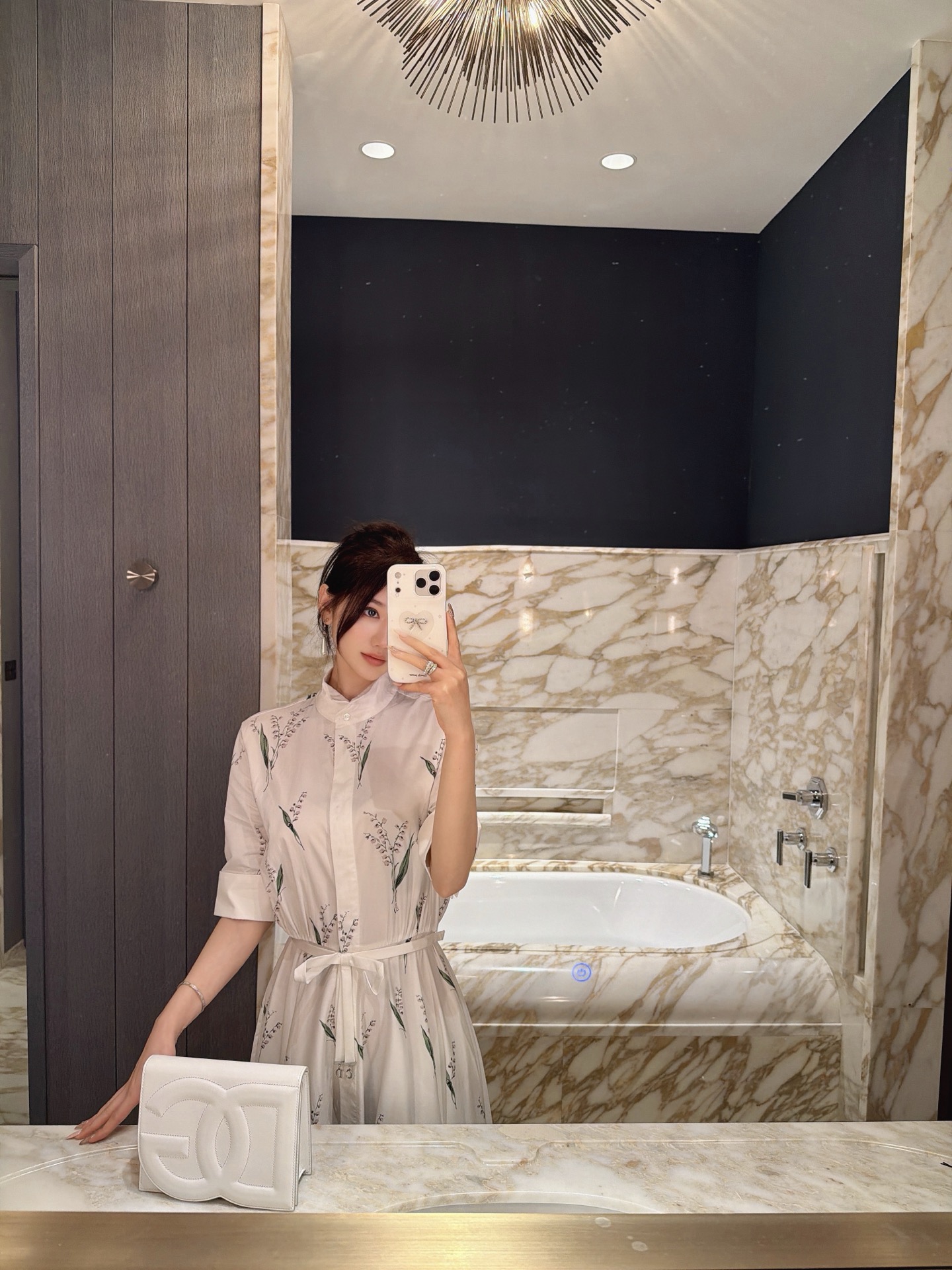 26春夏新款❤️丝绵印花大摆连衣裙！现货36-38-40-42