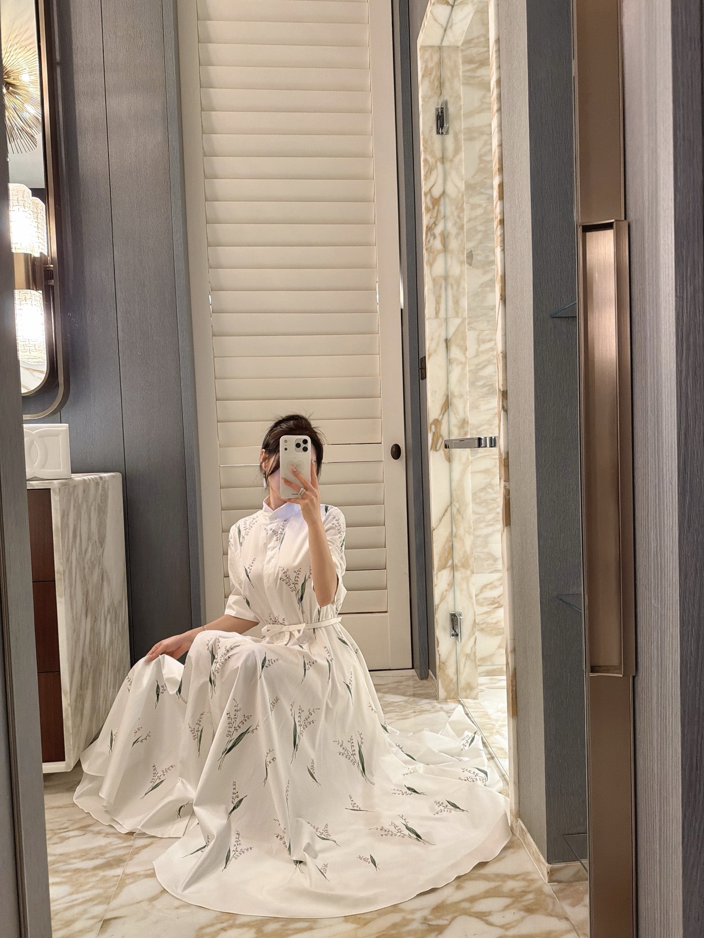 26春夏新款❤️丝绵印花大摆连衣裙！现货36-38-40-42