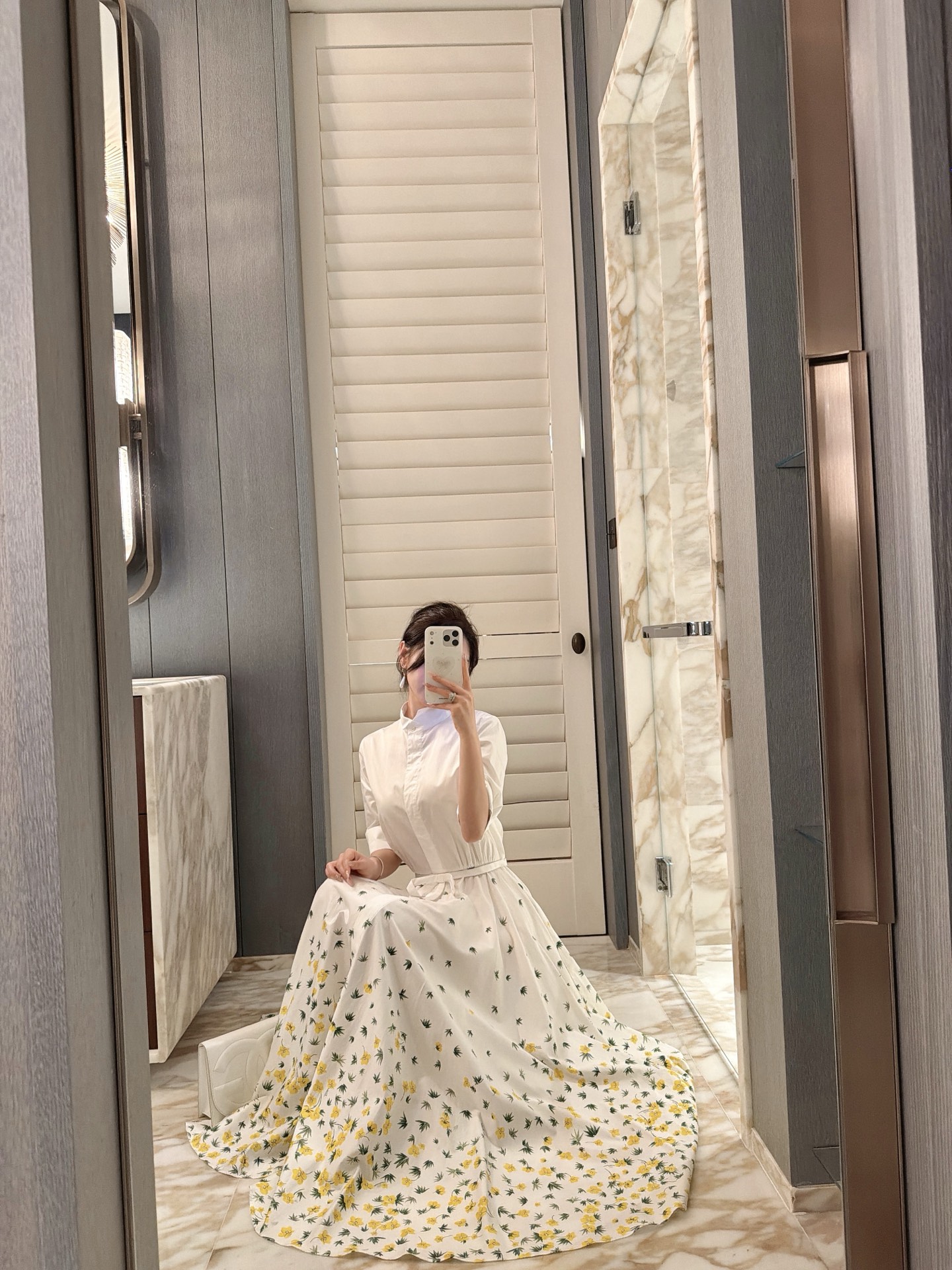 26春夏新款❤️丝绵印花大摆连衣裙！现货36-38-40-42