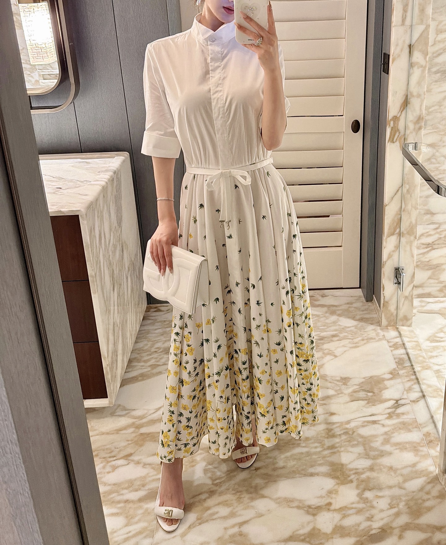 26春夏新款❤️丝绵印花大摆连衣裙！现货36-38-40-42