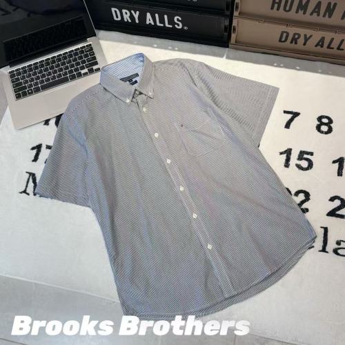 Brooks Brothers Men's Slim-Fit Striped Oxford Short Sleeve Shirt 1 Brooks Brothers Men's Slim-Fit Striped Oxford Short Sleeve Shirt