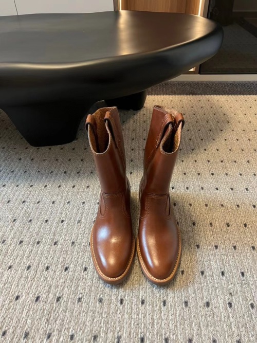 Golden Goose Women's Western-Inspired Brown Leather Ankle Boots 1 Golden Goose Women's Western-Inspired Brown Leather Ankle Boots