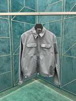 Dior Clothing Coats & Jackets Grey Embroidery Cotton Fabric Fashion Casual