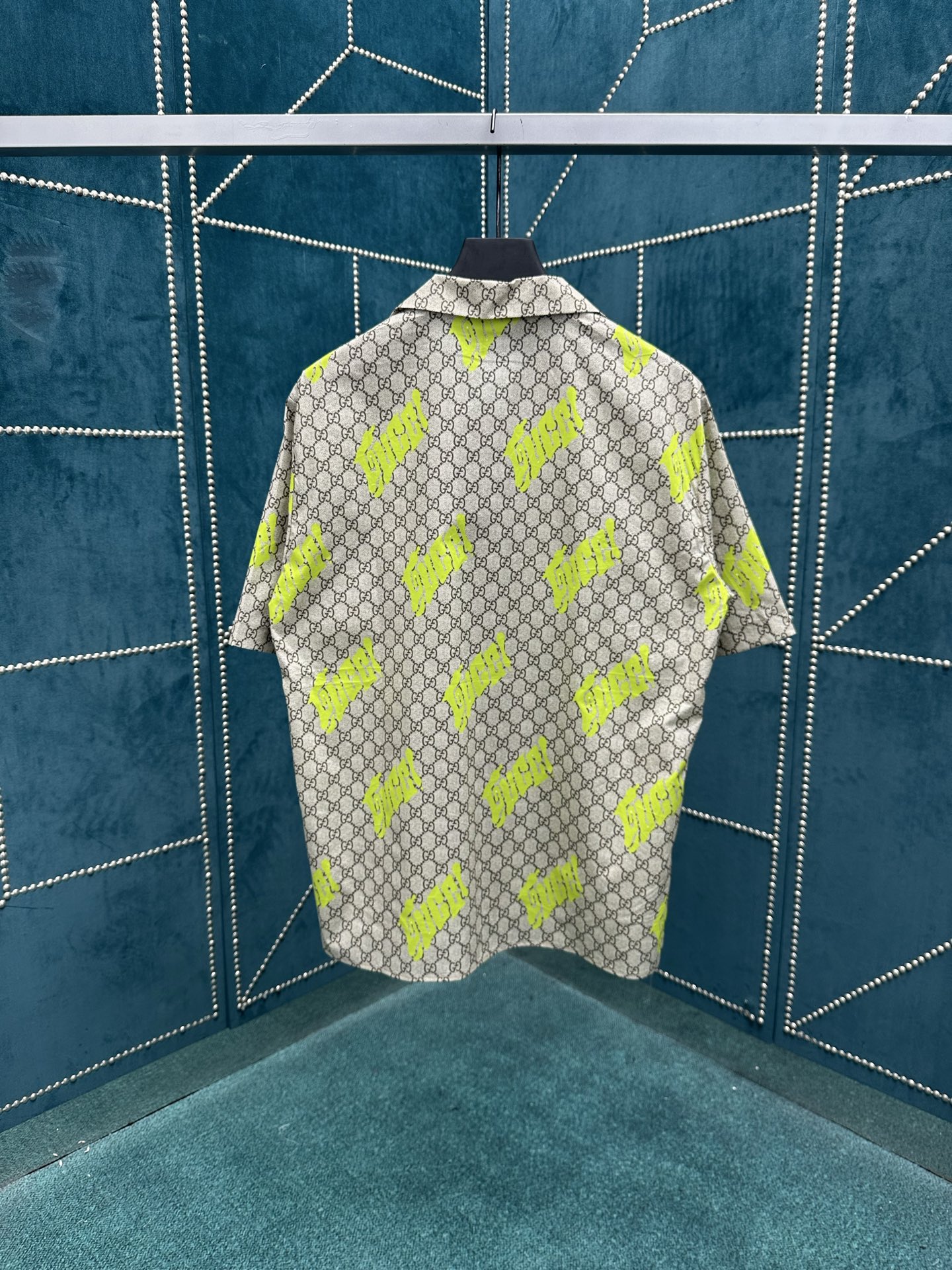Gucci Beige, Brown & Lemon Green Cotton Shirt with Gucci Print - New 25SS 3 i1746861391247 5390 0 1