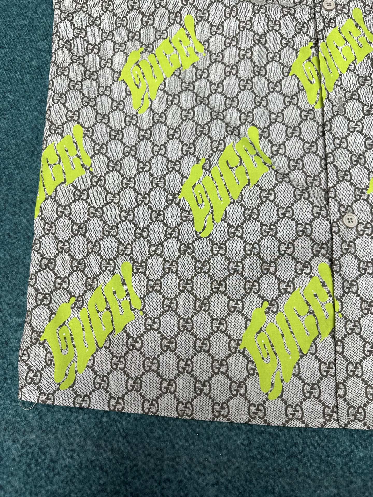 Gucci Beige, Brown & Lemon Green Cotton Shirt with Gucci Print - New 25SS 7 i1746861391327 3344 0 5