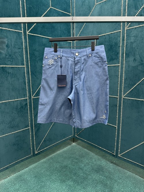 Louis Vuitton 25SS Regatta Blue Shorts Embroidered with Nautical Details