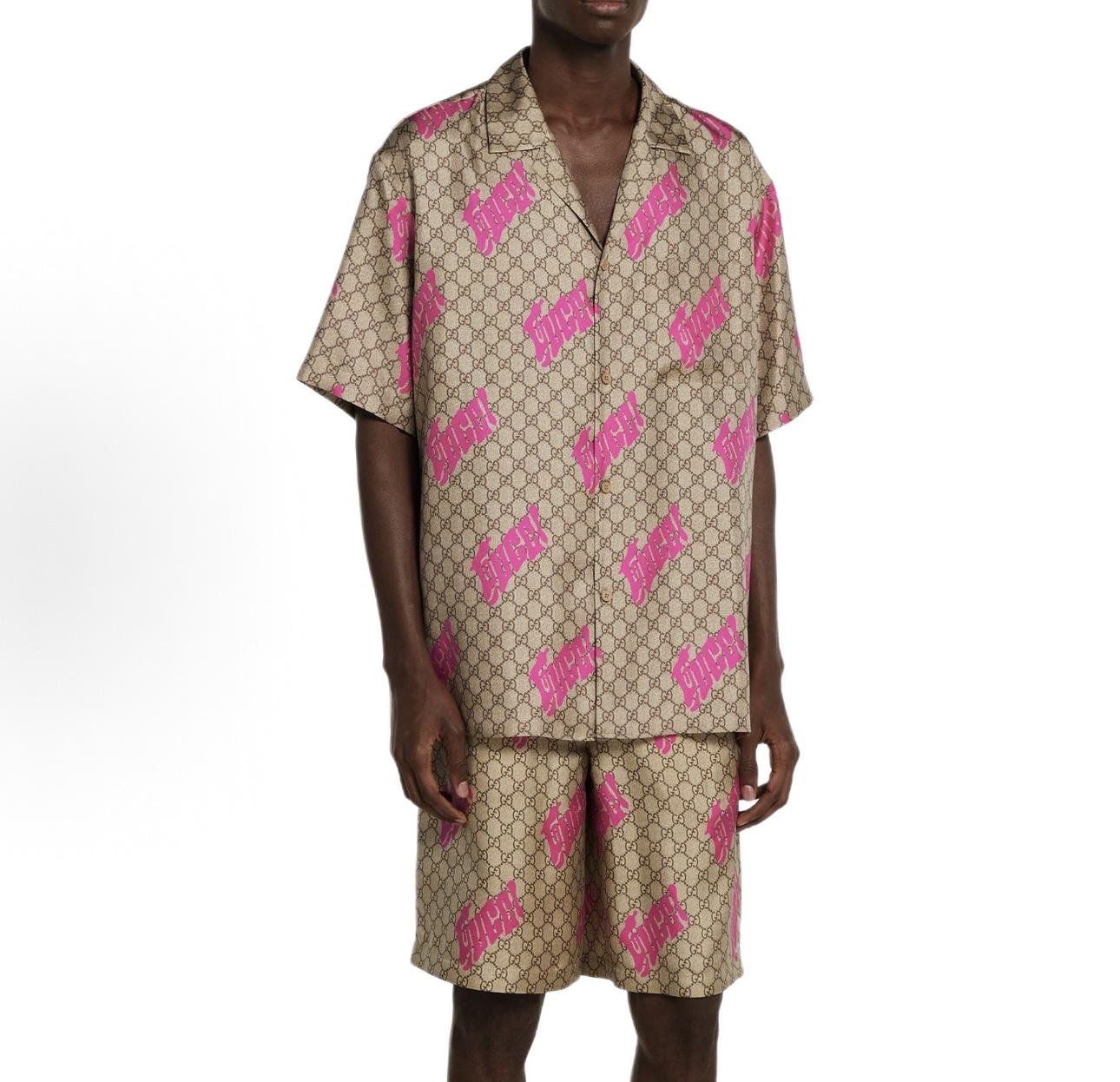 Camisa de Seda con Estampado Gucci para Hombre - Nueva Colección 2024