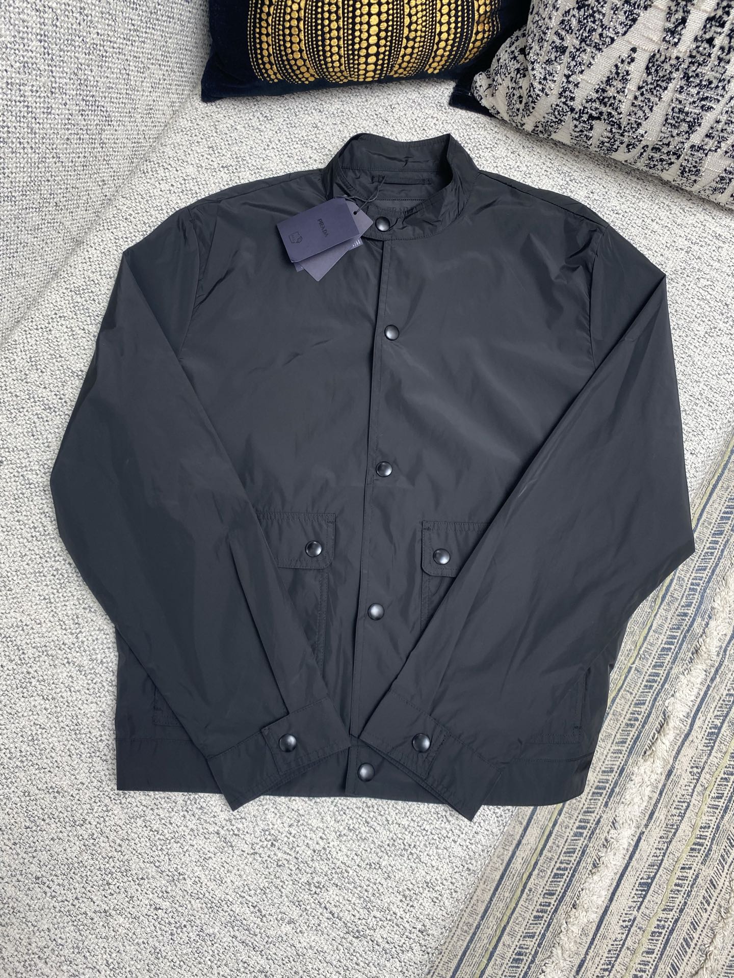 Prada Re-Nylon Jacket - Lightweight Windbreaker, Black, Button-Down Closure 2 i1749632178871 4266 0 0