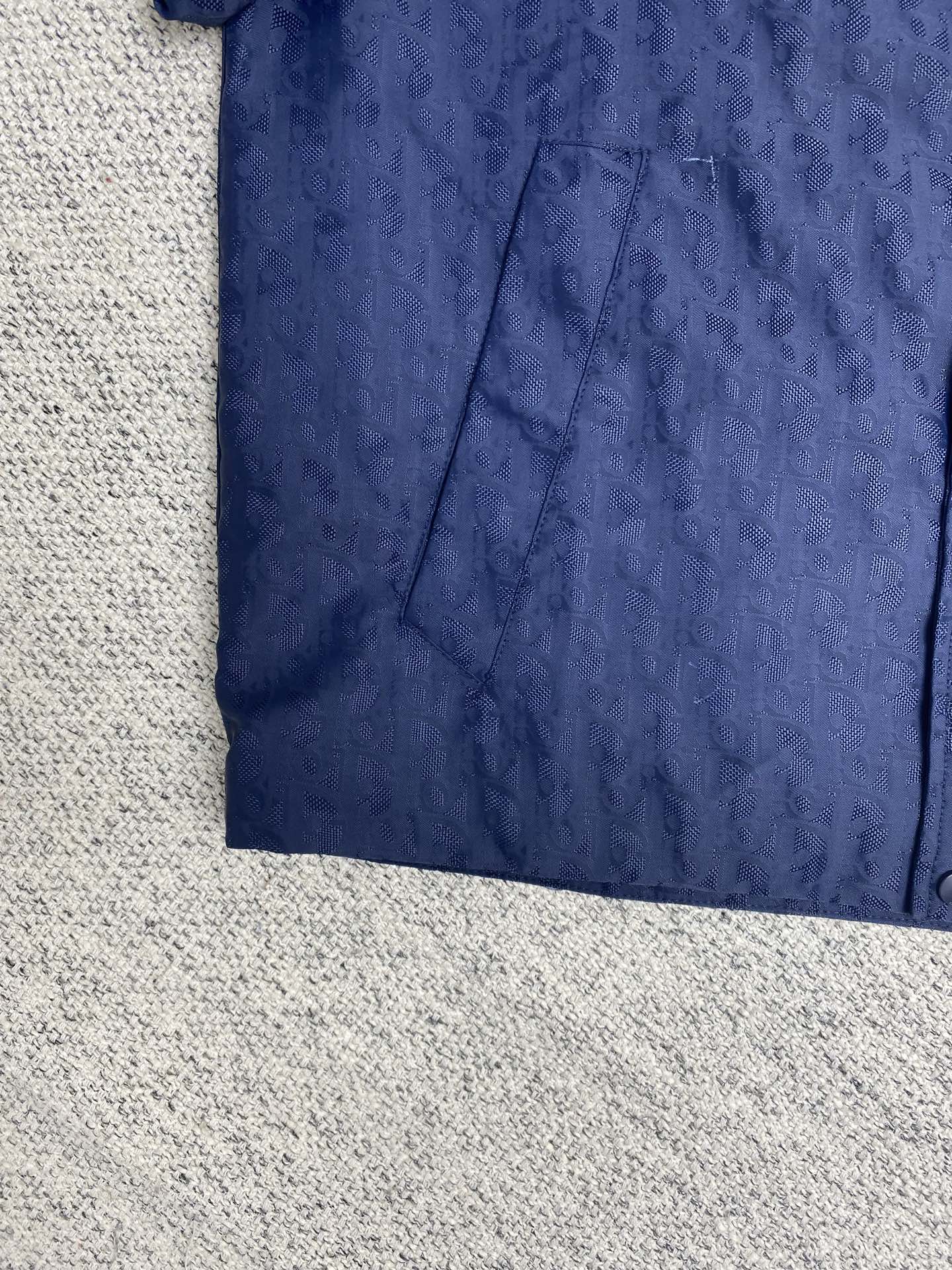  迪奥    25ss新款短夹克是二零二五秋季男装系列新品，饰以经典 Oblique 印花。采用蓝色科技