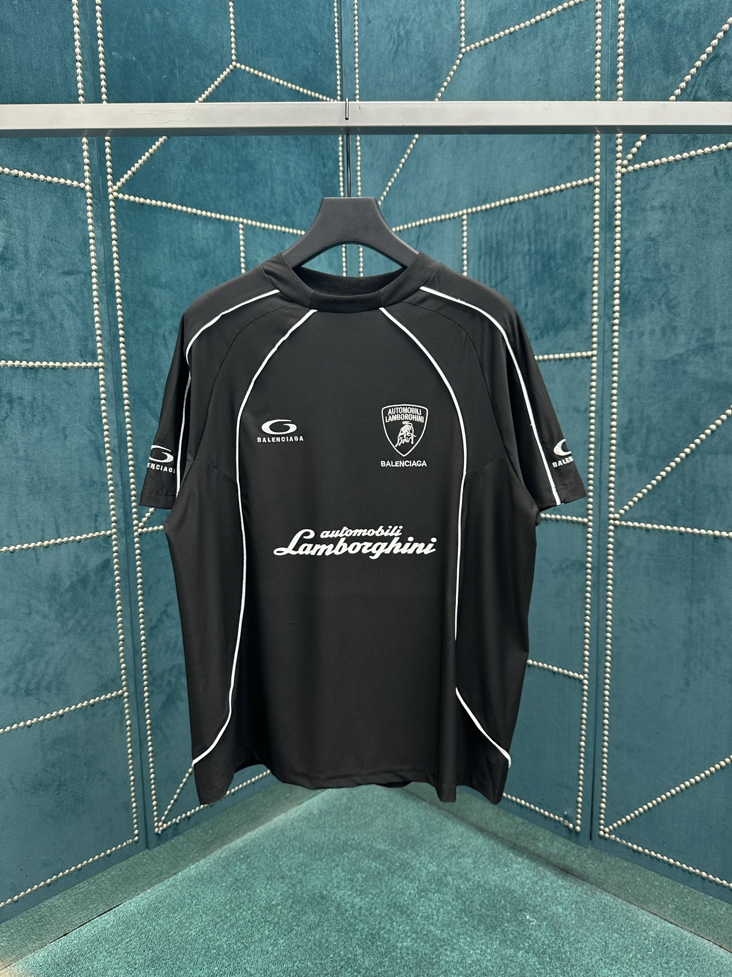 NO:454892,Paris 25ss new Automobili Lamborghini co-branded model mesh jersey silhouette T-shirt Regular version men's black digit 1.2.3.4.,,tom ford,tees, t-shirt,alexander wang19860909巴黎25ss新款Automobili Lamborghini 联名款 网眼平纹针织廓形T恤 常规版型 男款 黑色 码数1.2.3.4.,,tom ford,tees，t-shirt,alexander wang,Men's clothing